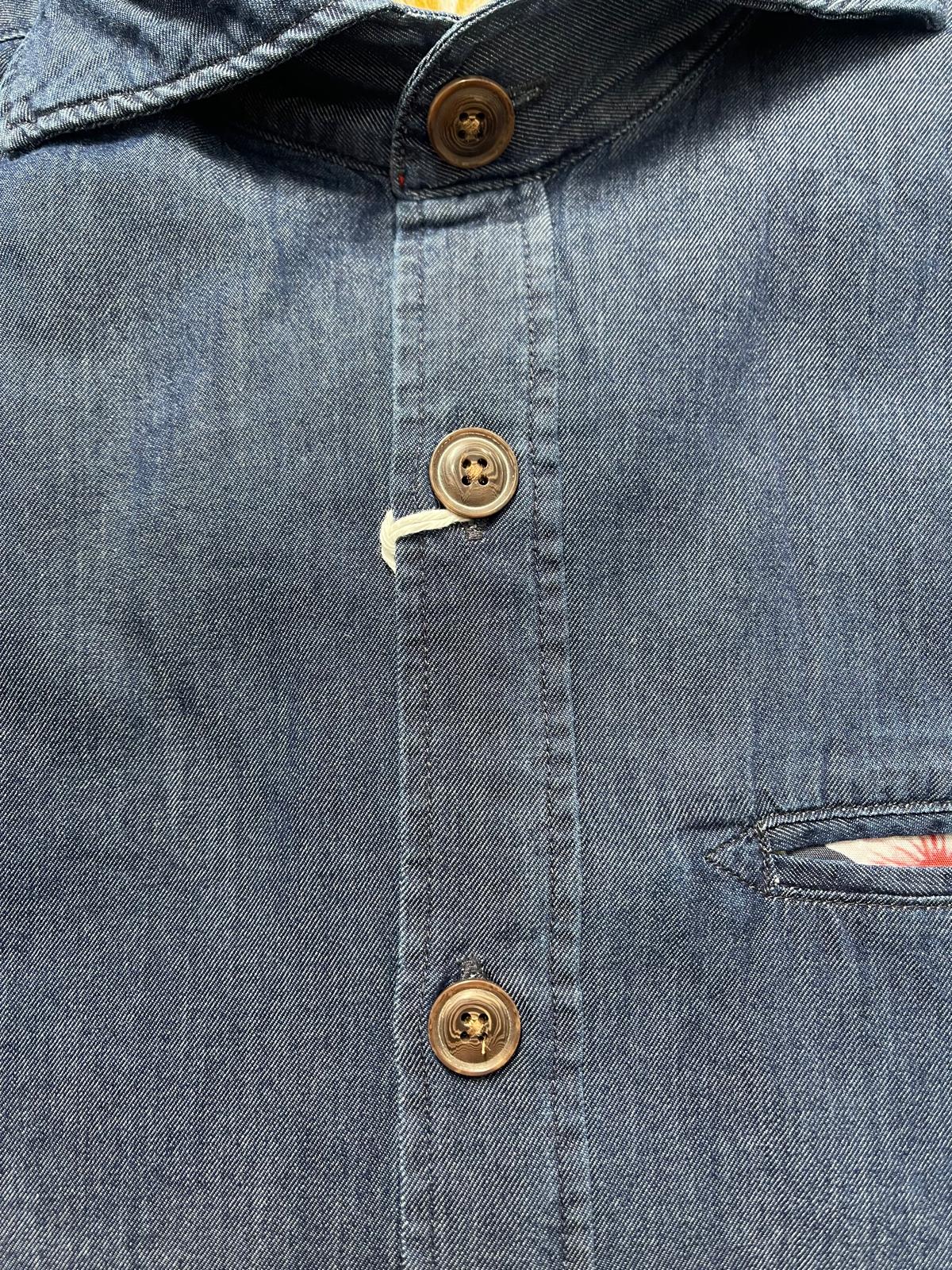 Two Flowers - Oliver HBD LS Shirt - Denim Blue