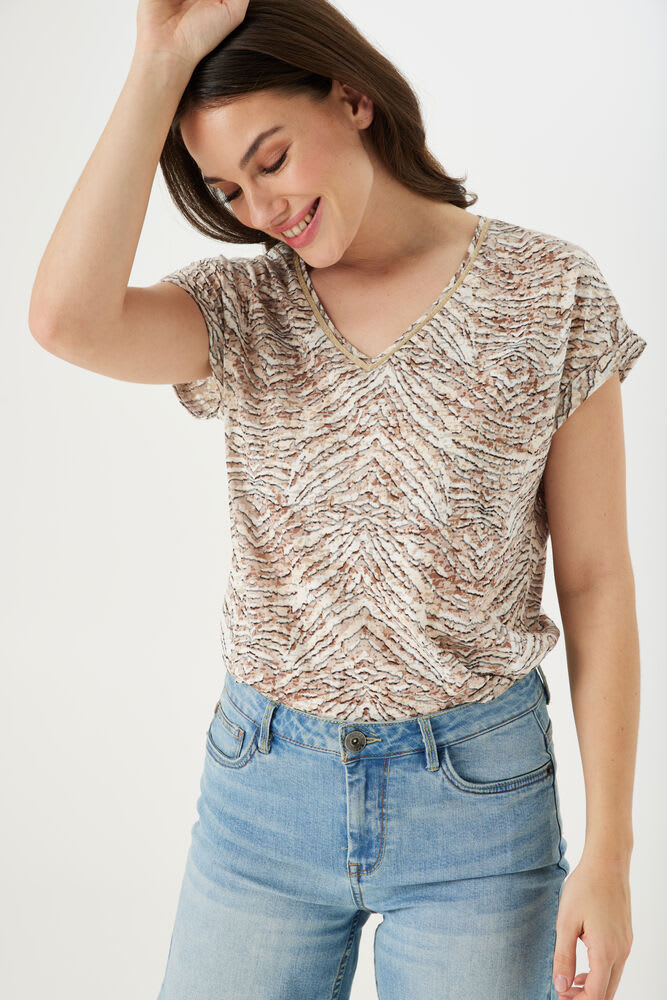 Garcia - Desert V-Neck T-Shirt - Sesame