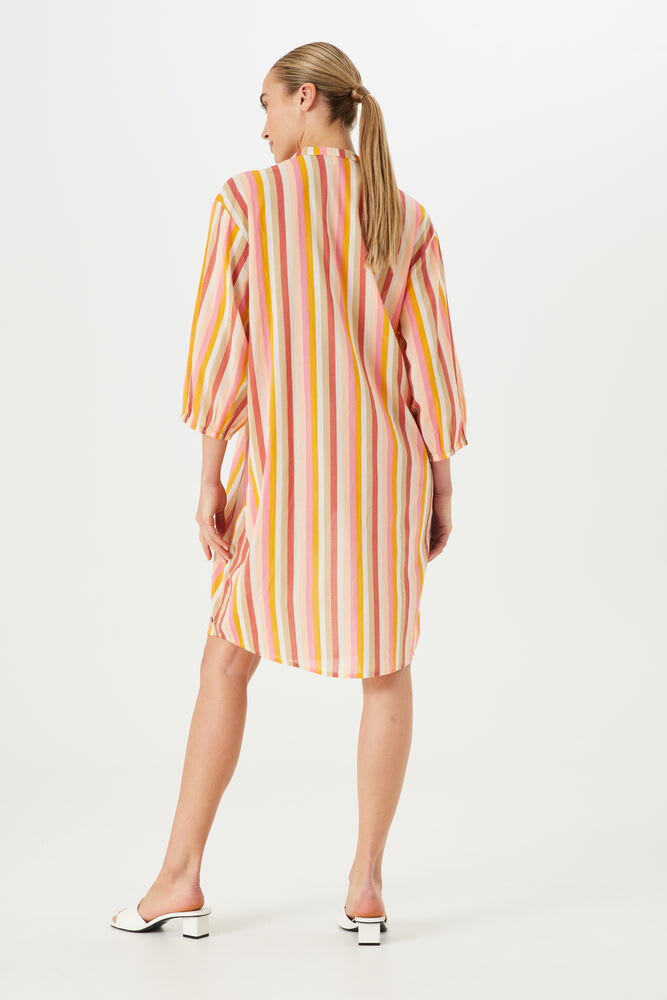 Garcia - Tropical Stripe Dress - Off White/Multi