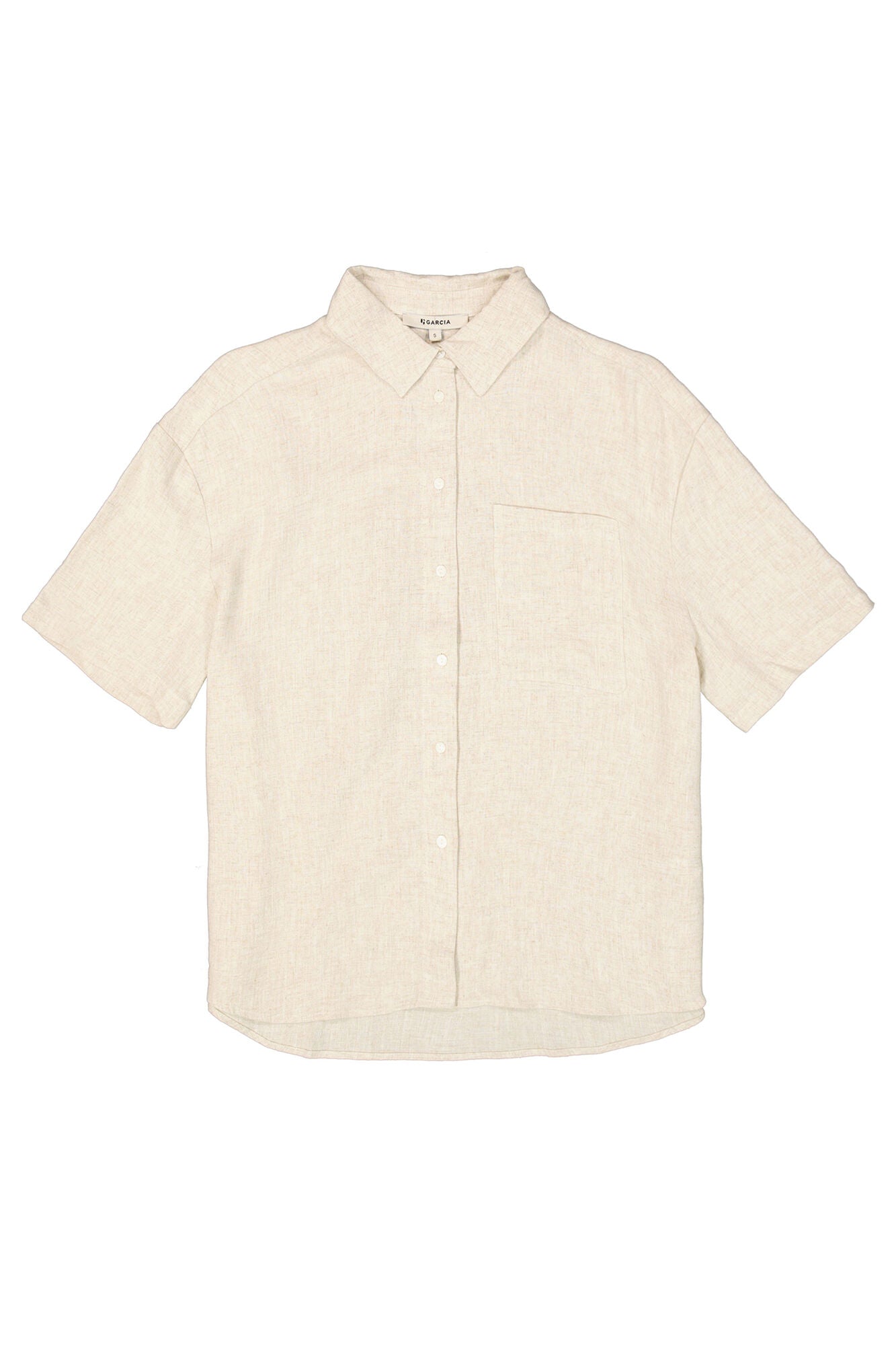 Garcia - Linen Blend SS Shirt - Beige Stone