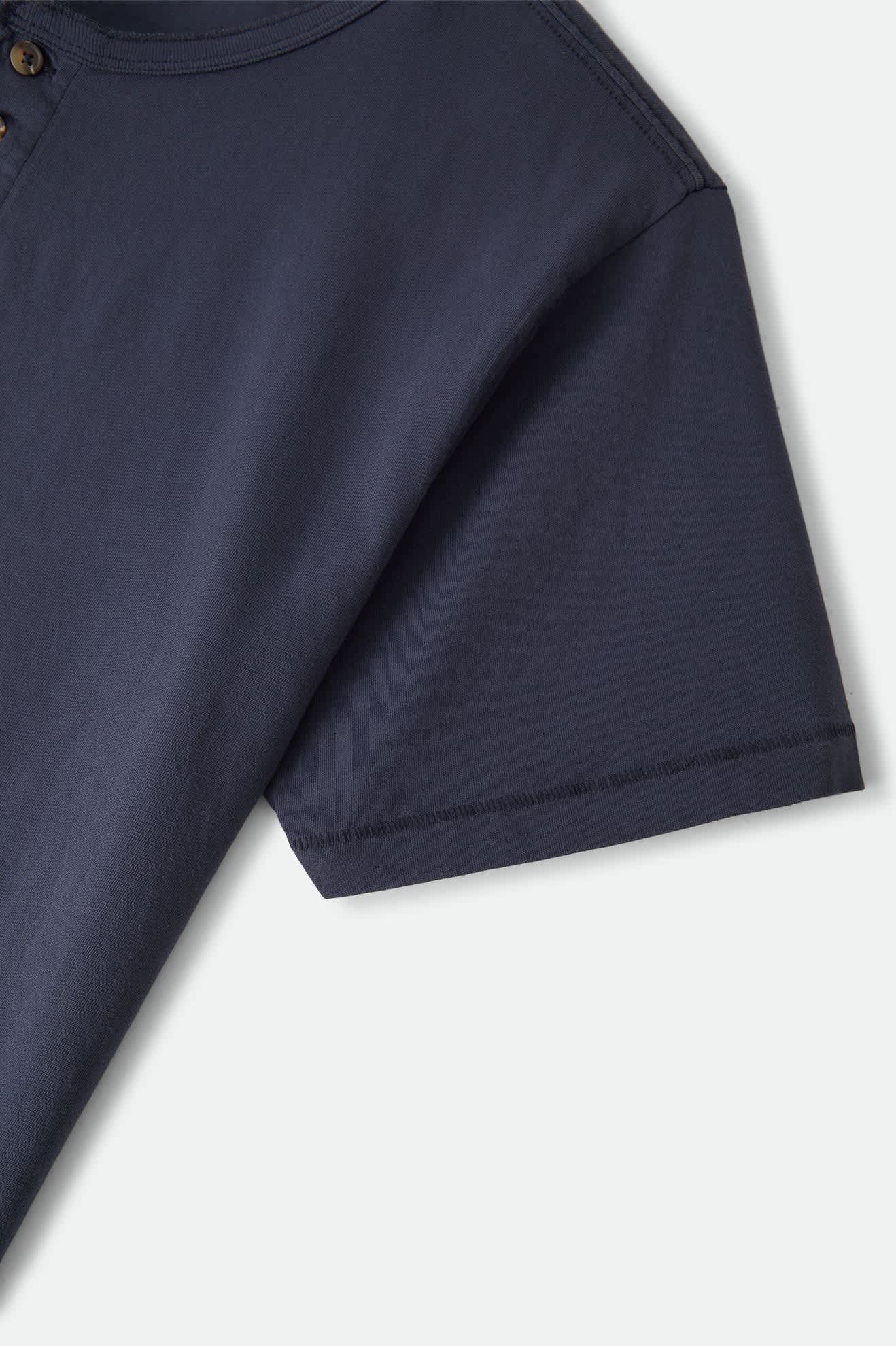 Brixton - Baseline Henley Tee - Washed Navy Vintage Wash