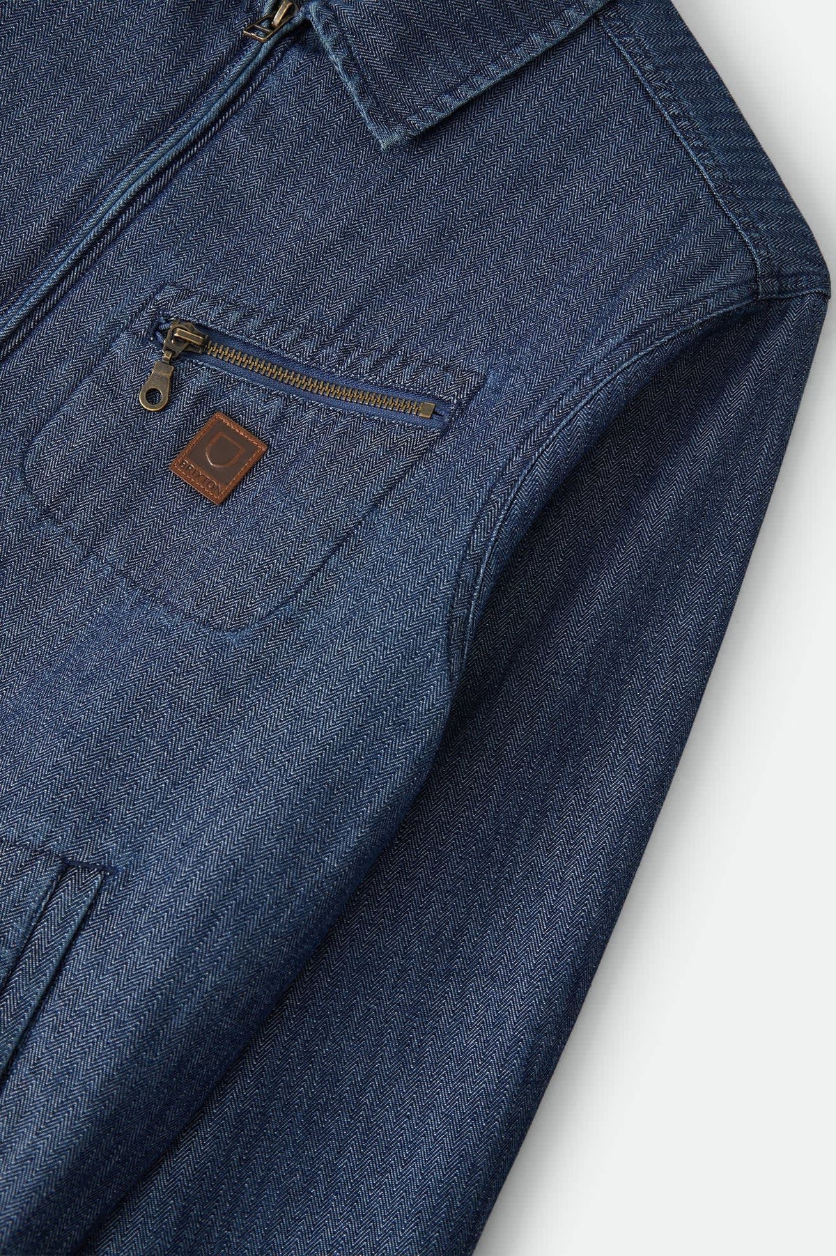Brixton - Mechanic Garage Zip Jacket - Indigo Herringbone