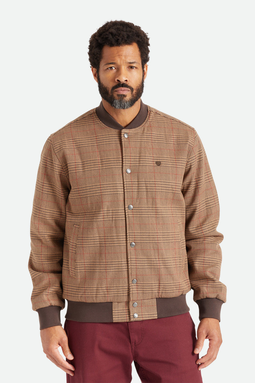 Brixton - Dillinger Bomber Jacket - Brown Houndstooth