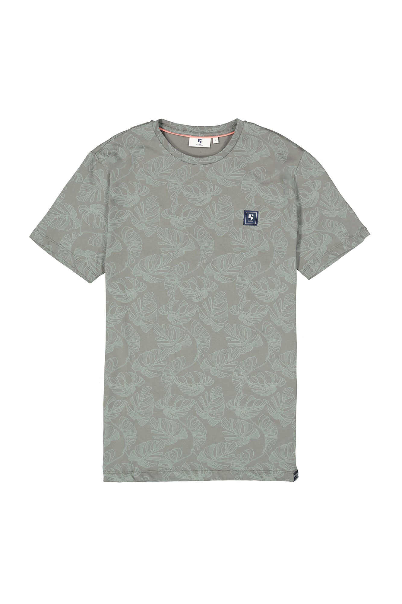 Garcia - Allover Leaf Print Tee - Light Sage