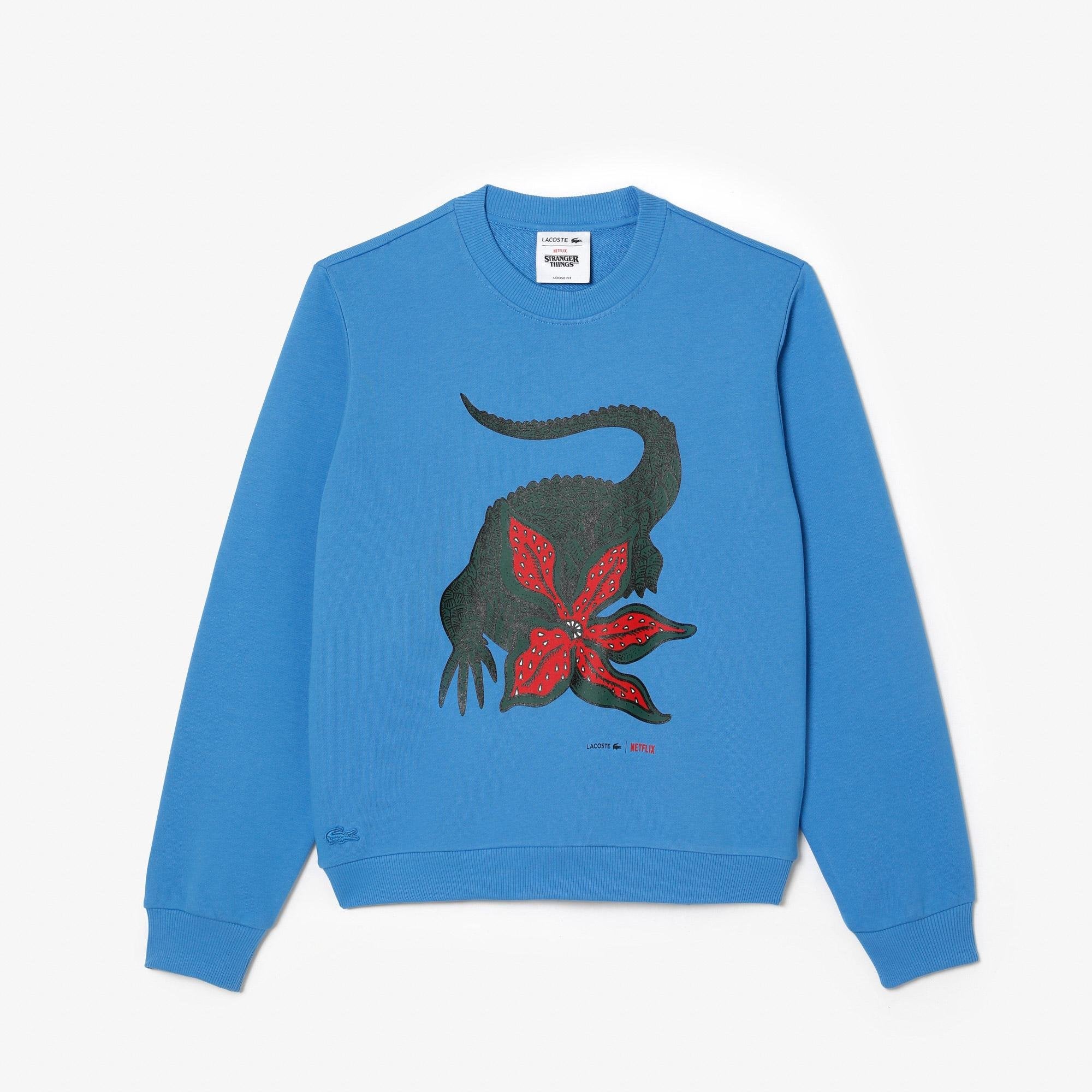 Lacoste - Netflix Loose Fit Organic Cotton Sweatshirt - Blue