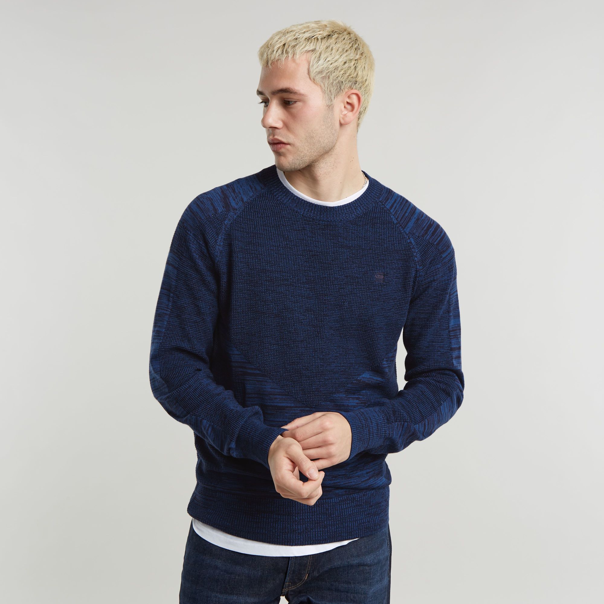 G-Star Raw - 3D Biker Knitted Sweater - Imperial Blue/Salute