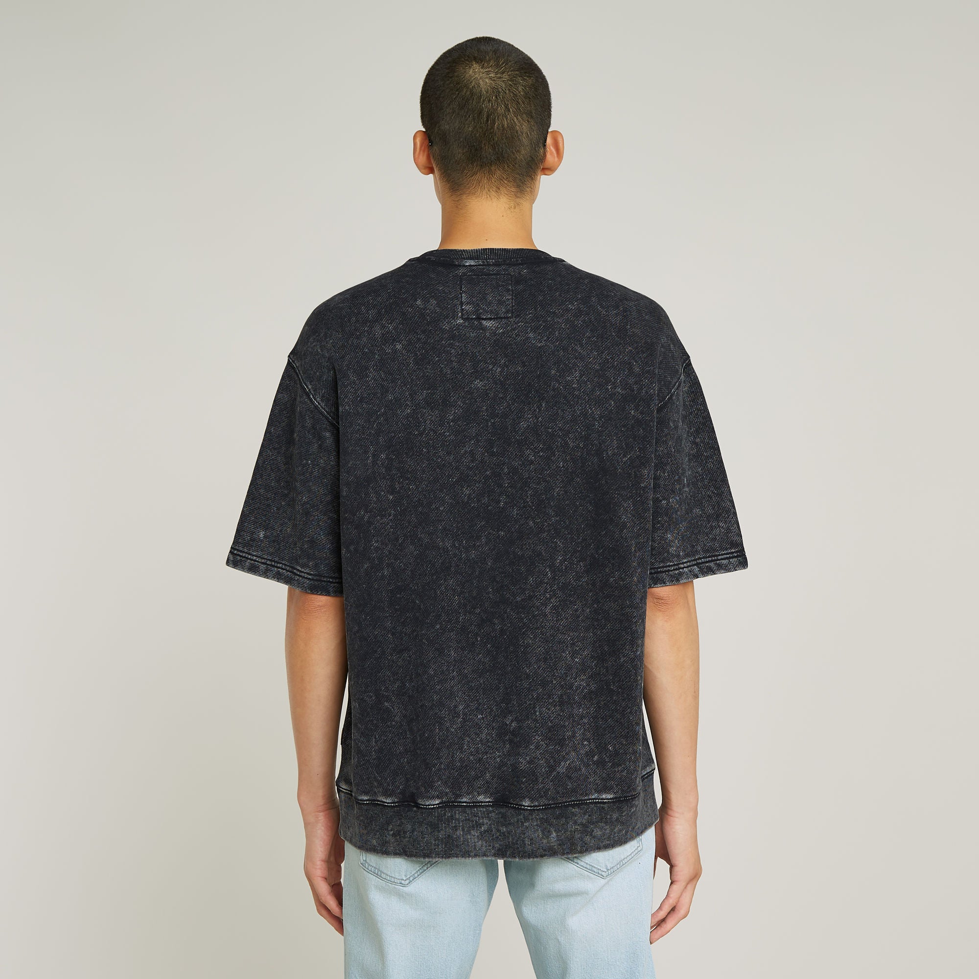 G-Star Raw - Acid Wash Loose SS Sweater - Acid Dark Black