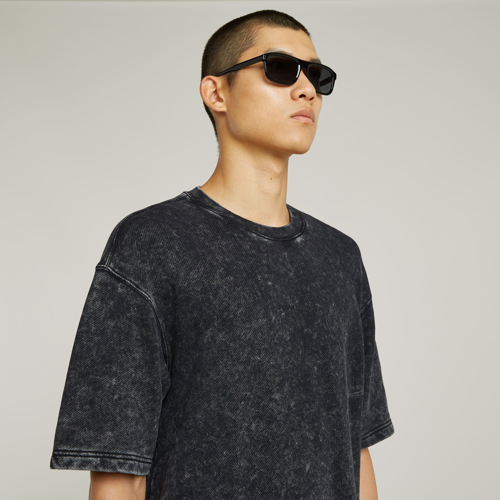 G-Star Raw - Acid Wash Loose SS Sweater - Acid Dark Black