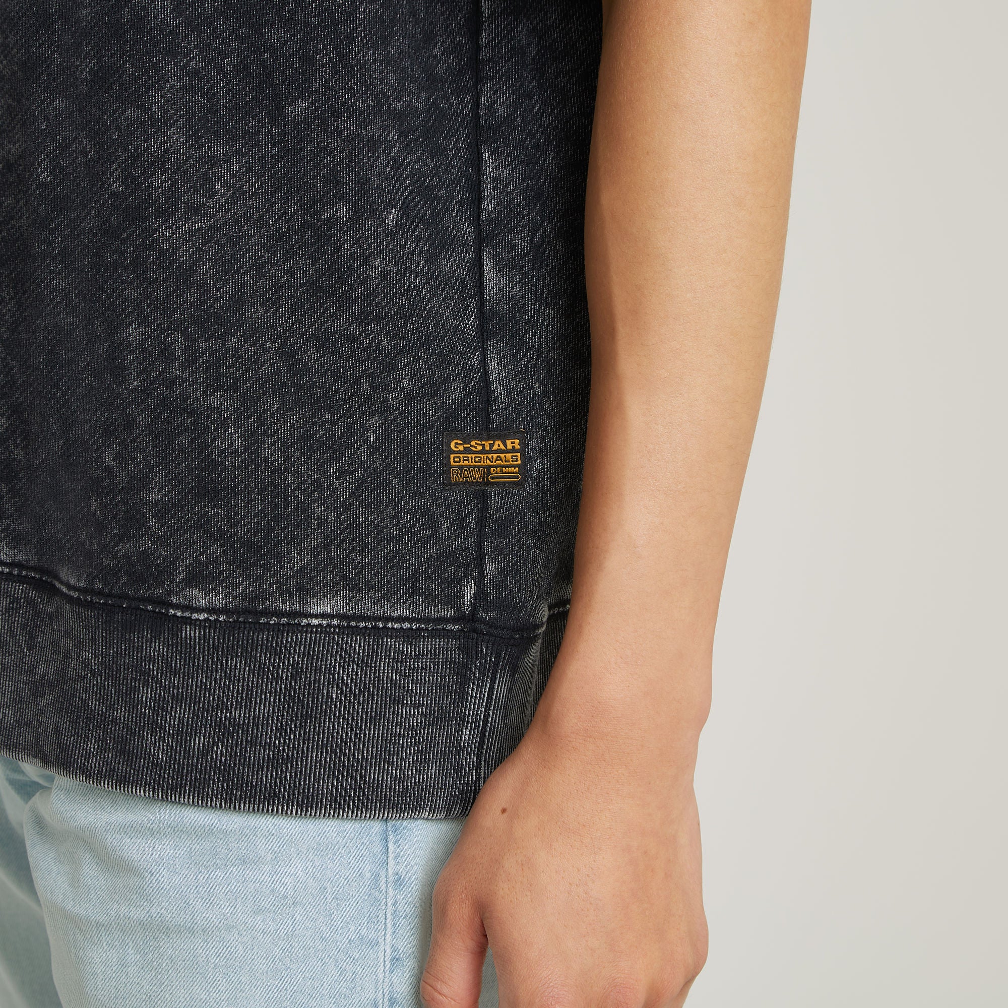 G-Star Raw - Acid Wash Loose SS Sweater - Acid Dark Black