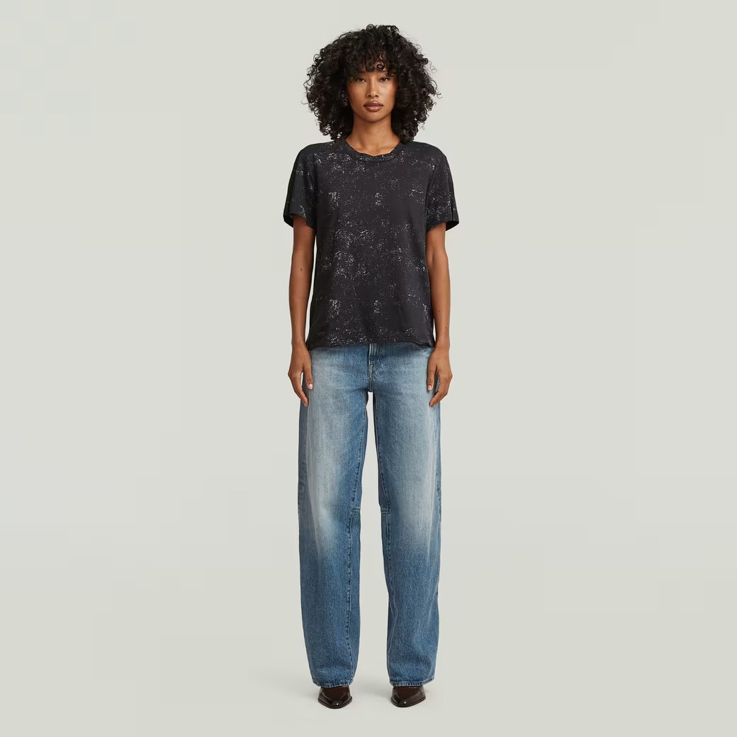 G-Star Raw - Allover Print Tee - Dark Black Wave Spray