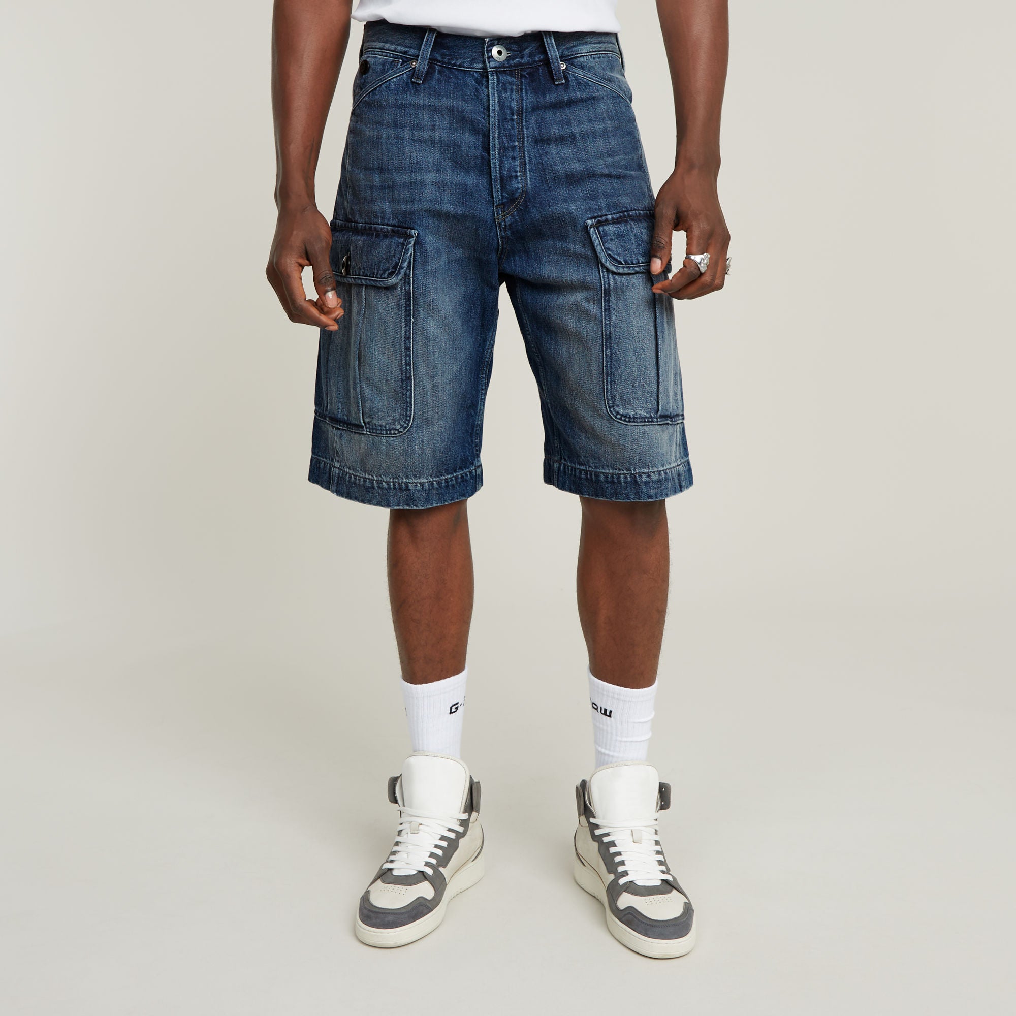 G-Star Raw - Bend 3D Cargo Short - Worn In Blue Creek