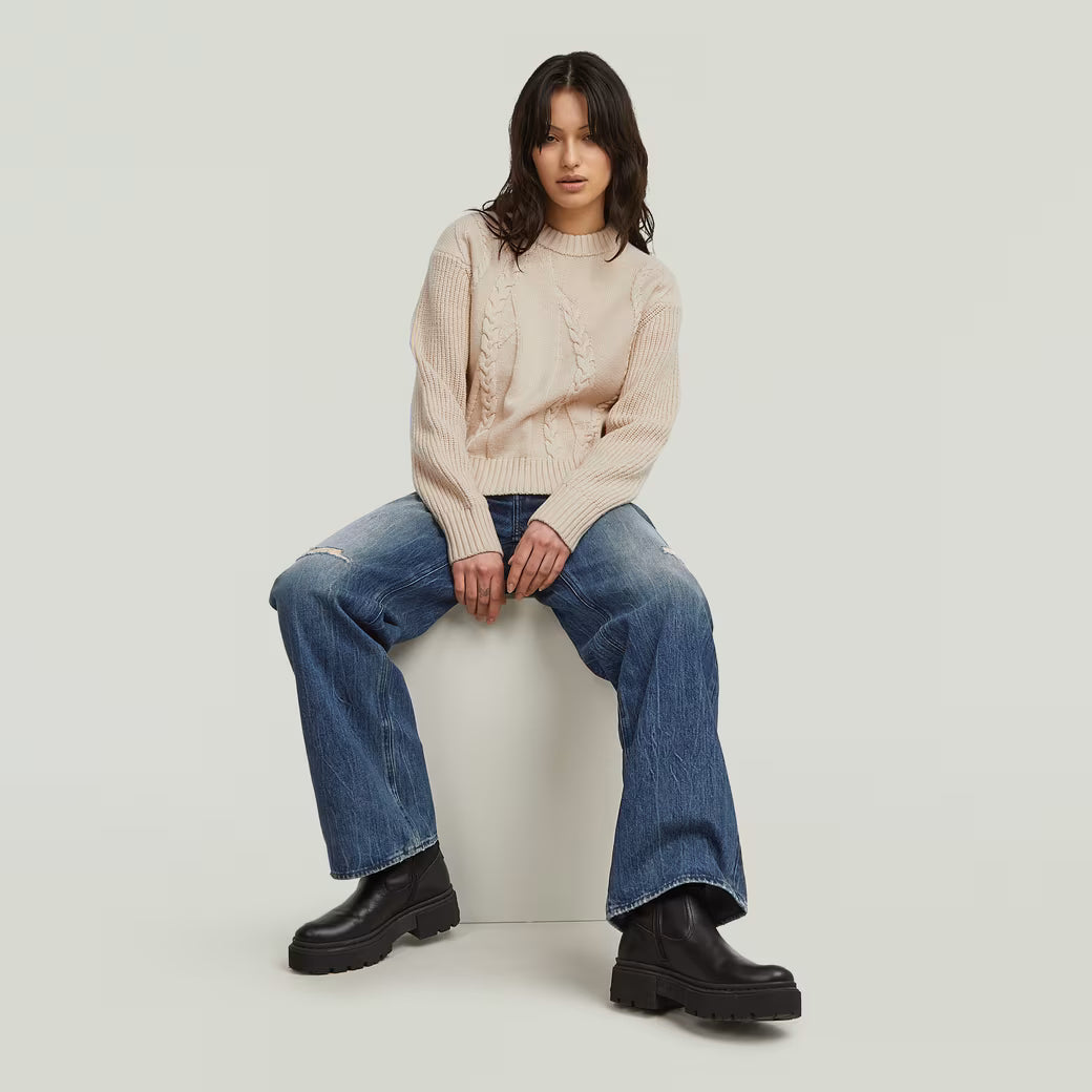 G-Star Raw - Big Cable Knit Pullover - Dark Talc