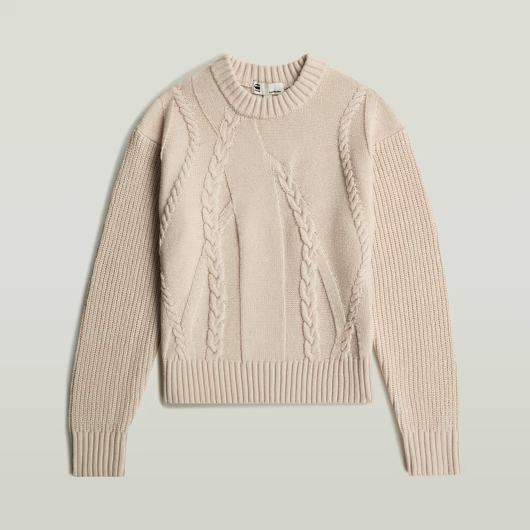 G-Star Raw - Big Cable Knit Pullover - Dark Talc