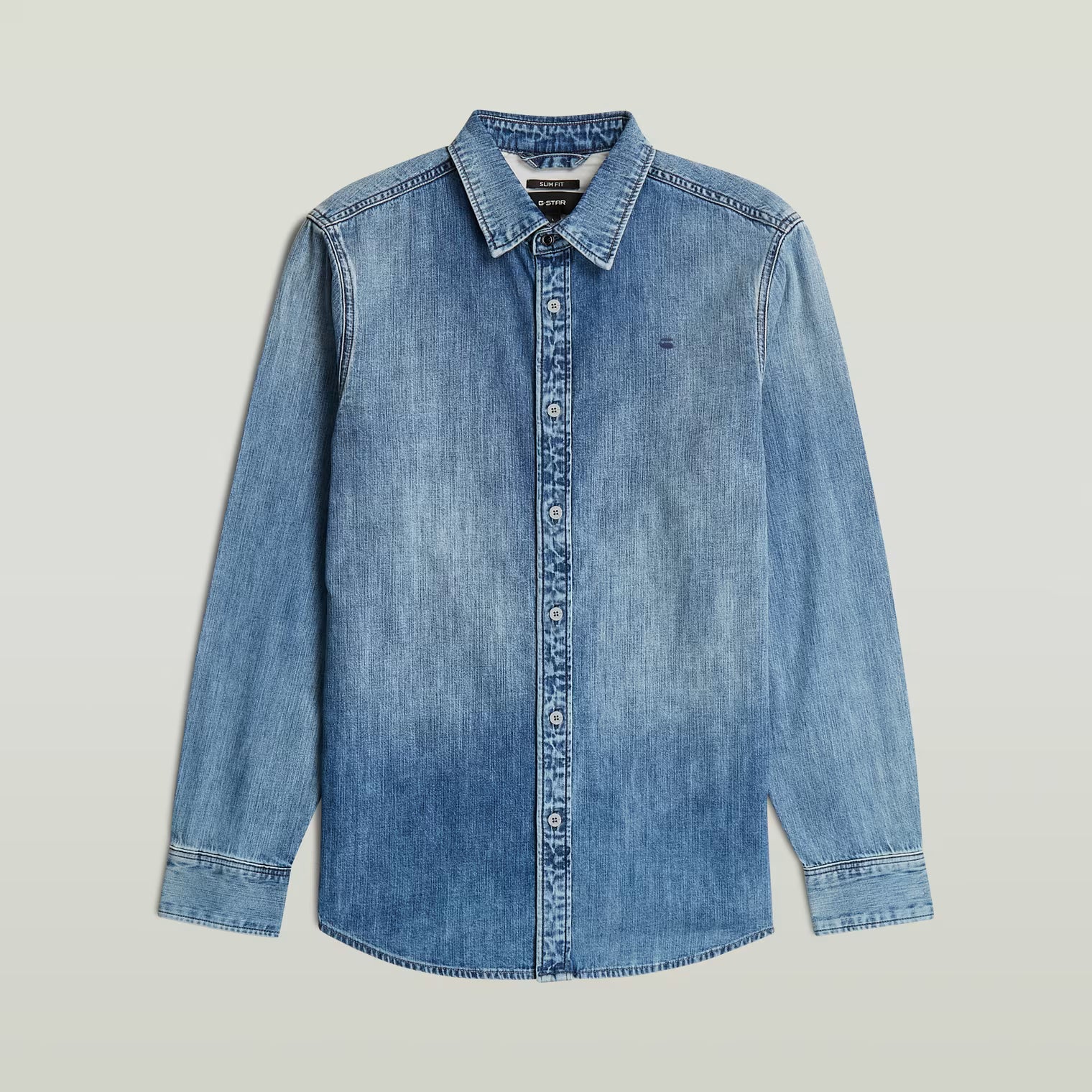 G-Star Raw - Clean Slim LS Shirt - Faded Blue Kyanite
