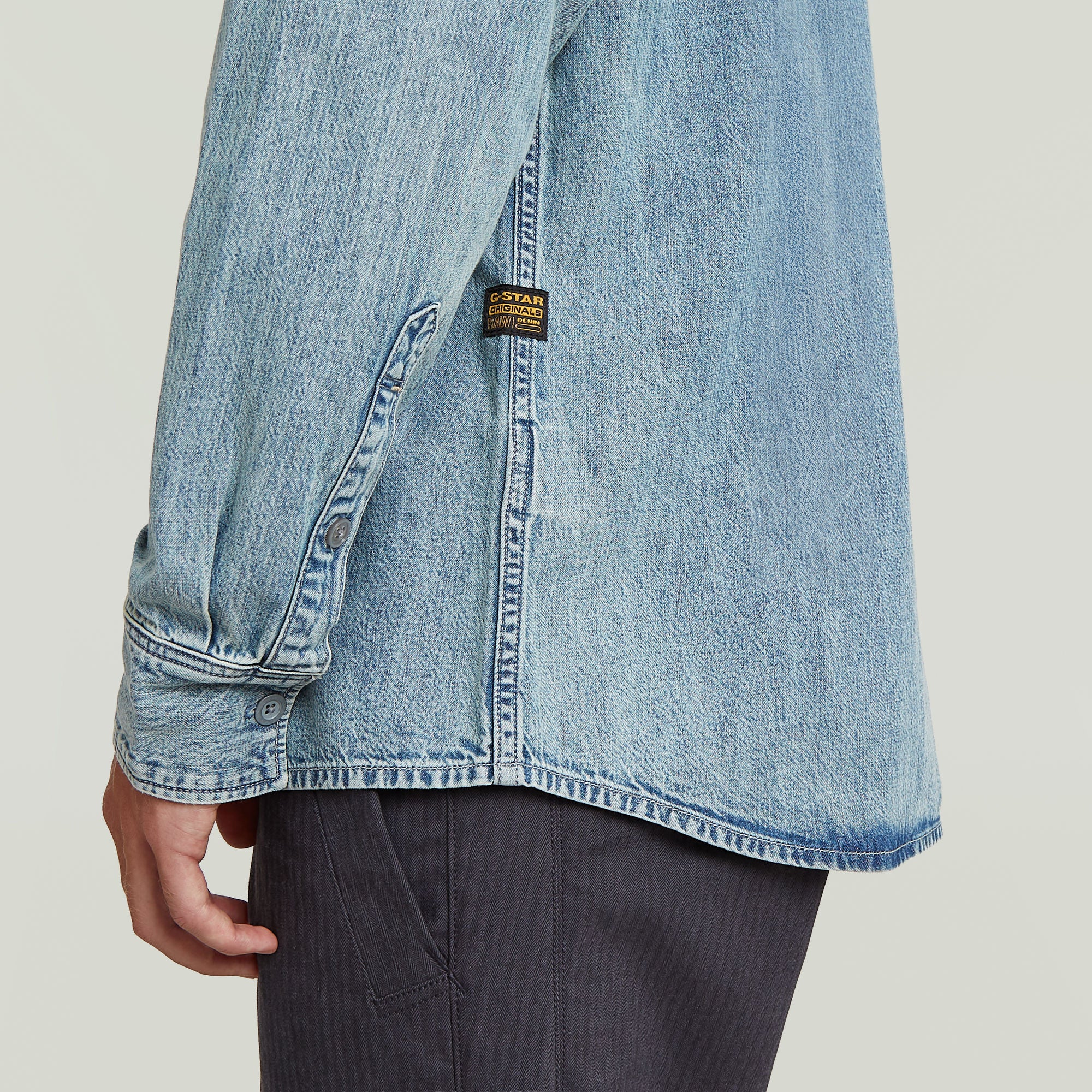 G-Star Raw - Clean Slim LS Shirt - Sun Faded Pacific Blue