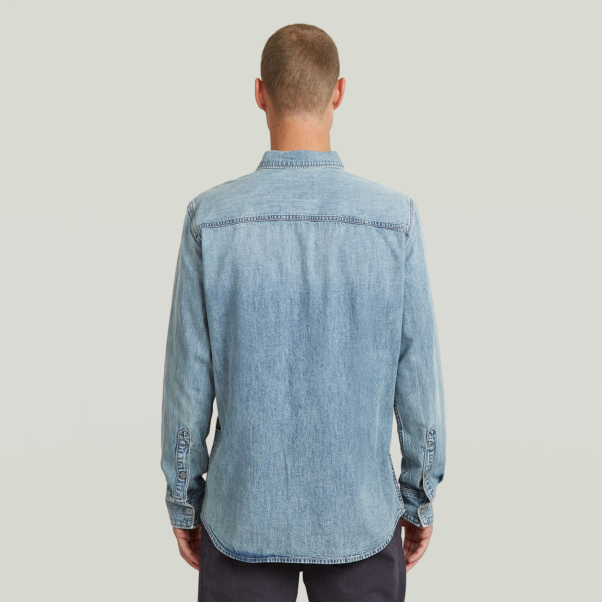 G-Star Raw - Clean Slim LS Shirt - Sun Faded Pacific Blue