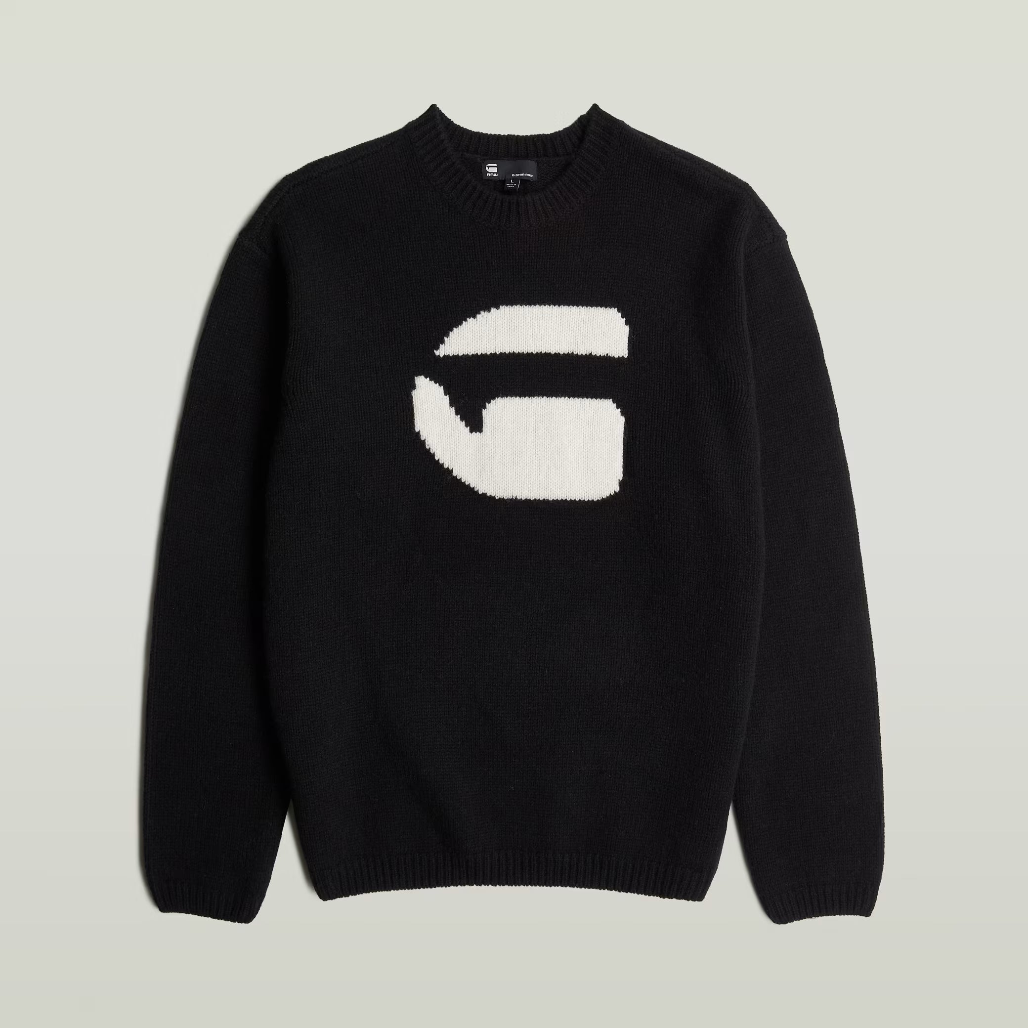 G-Star Raw - G Logo Relaxed Knit Pullover - Dark Black