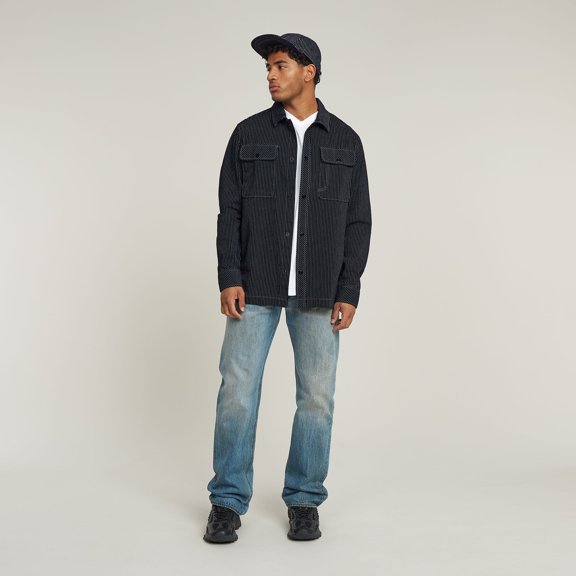 G-Star Raw - GPO Overshirt - Rinsed Pinstripe
