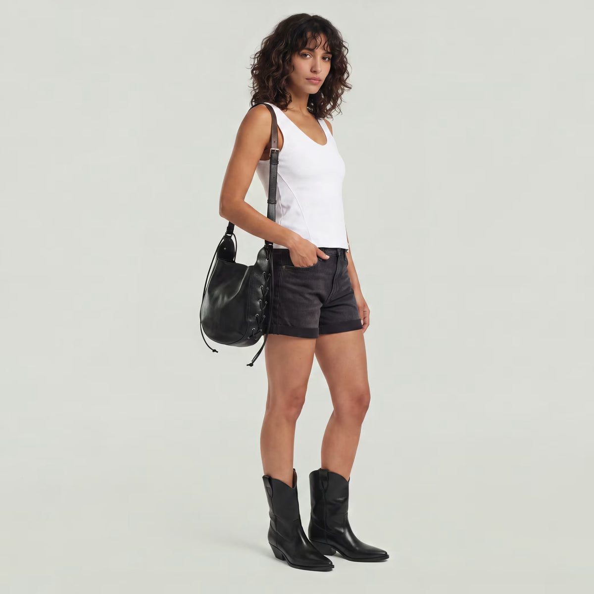 G-Star Raw - Judee Boyfriend Short - Worn In Black Smoke