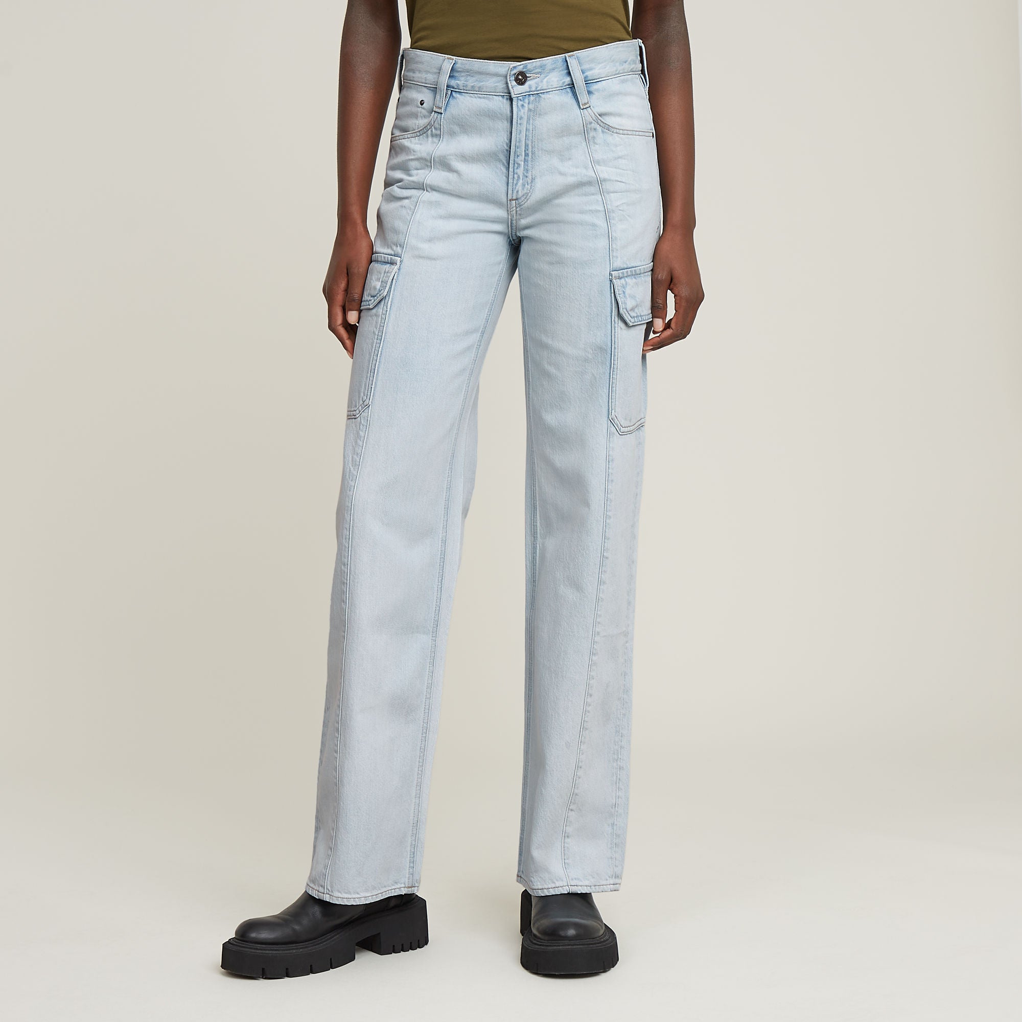 G-Star Raw - Judee Cargo Low Waist Loose Jean - Sun Faded Piscina Blue
