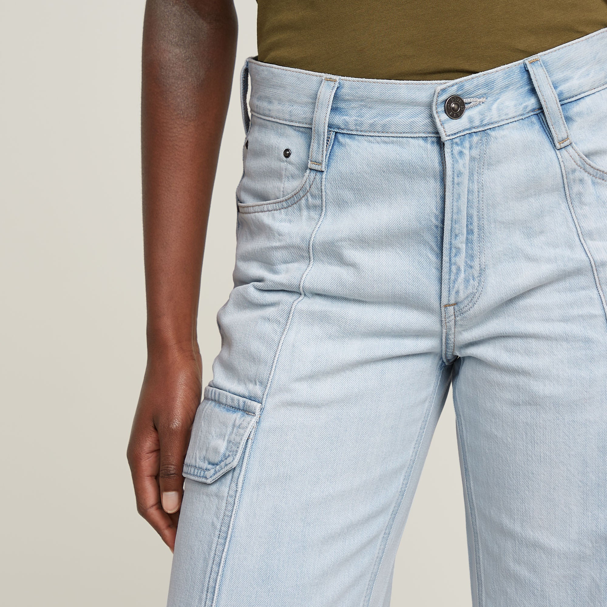 G-Star Raw - Judee Cargo Low Waist Loose Jean - Sun Faded Piscina Blue