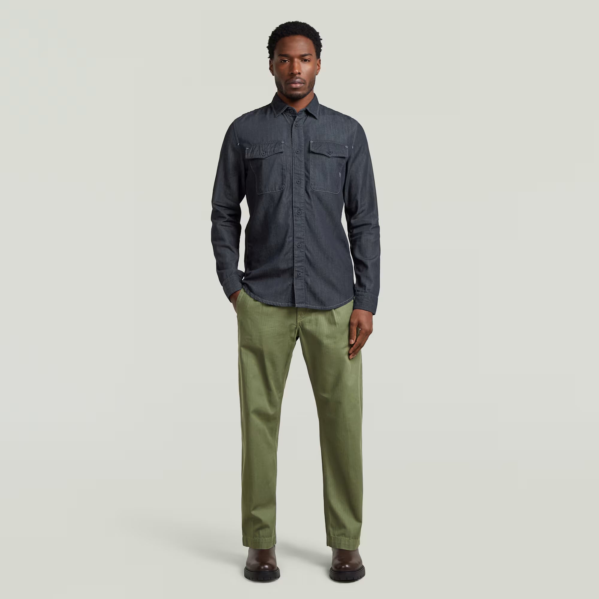 G-Star Raw - Marine Lightweight Slim LS Shirt - Rinsed