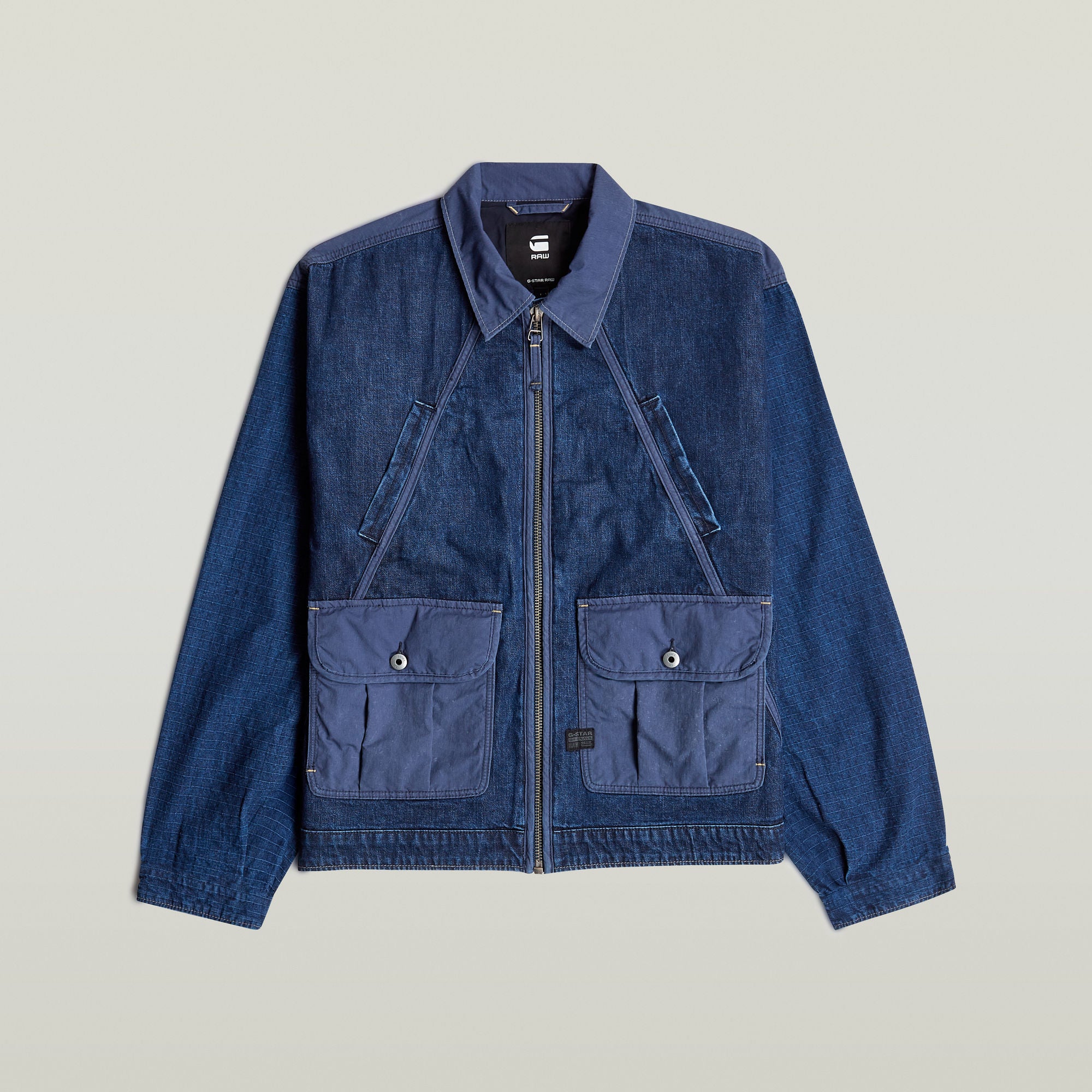G-Star Raw - Mixed Coach Zip Jacket - Faded Indigo Patched