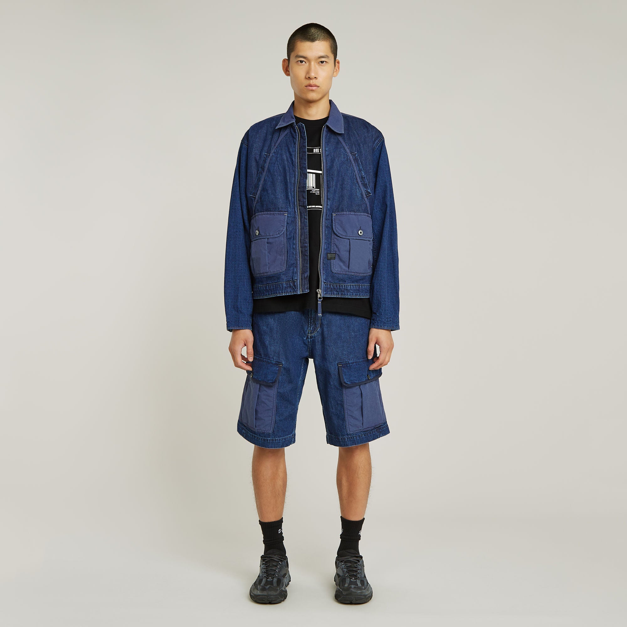 G-Star Raw - Mixed Coach Zip Jacket - Faded Indigo Patched