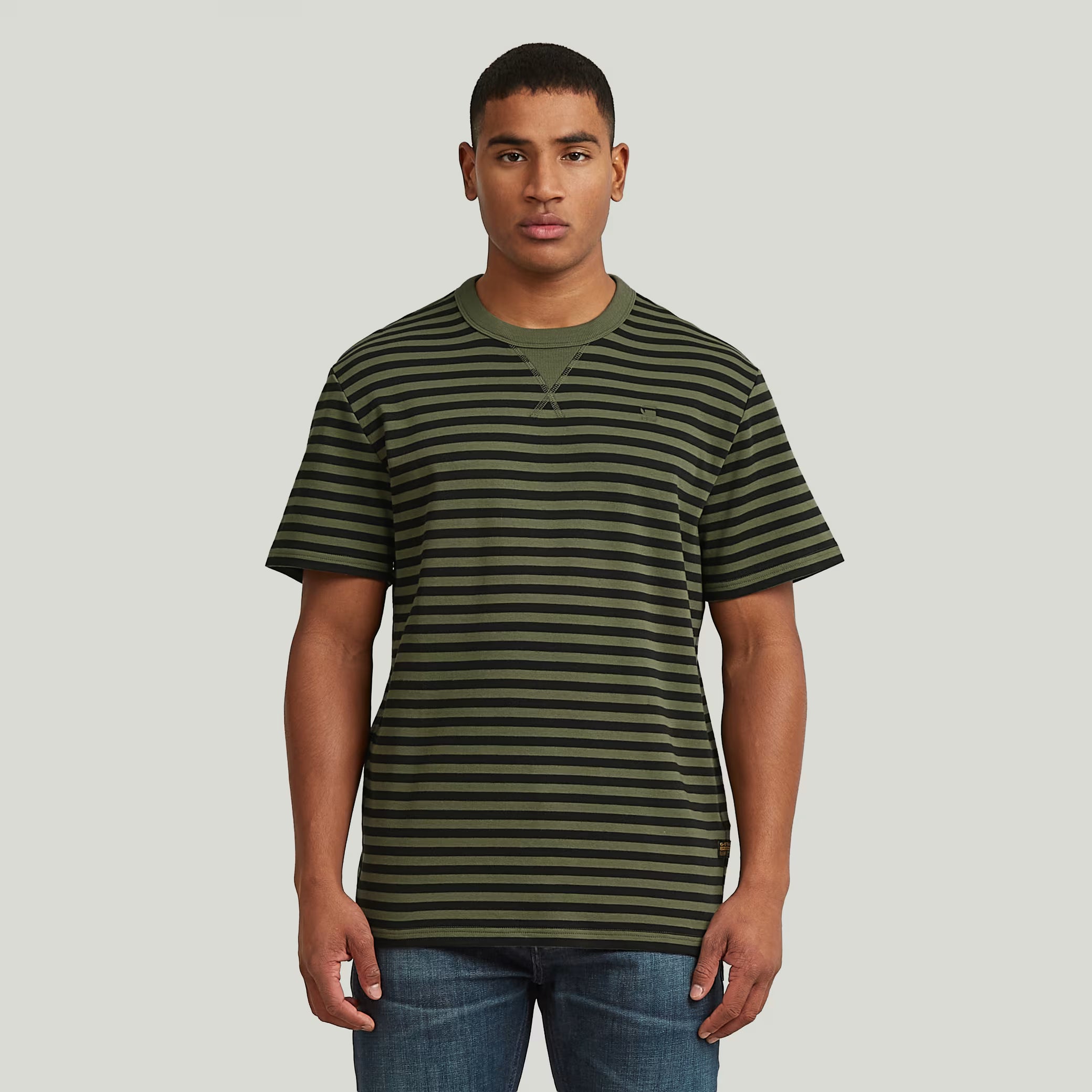 G-Star Raw - Nifous Stripe R Tee - Four Leaf Clover/Dark Black Stripe