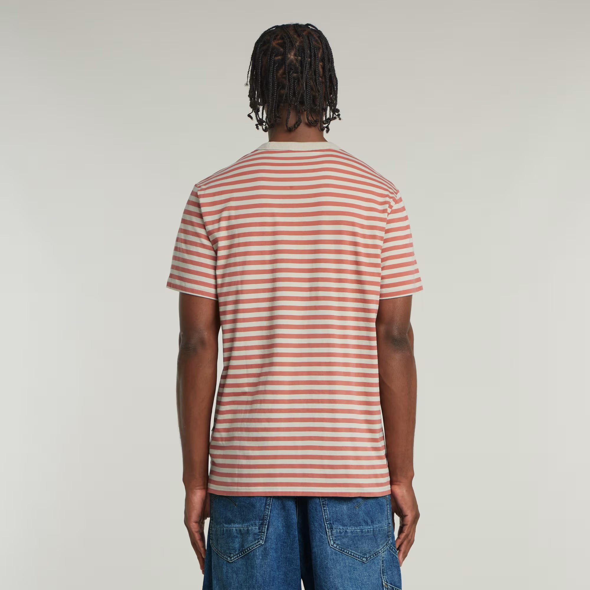 G-Star Raw - Nifous Stripe R Tee - Dark Brick/Etruscan Red Stripe