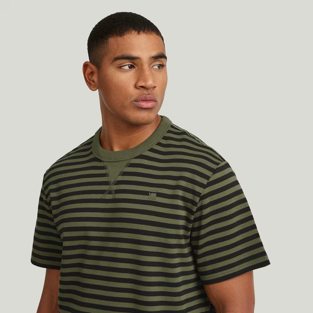 G-Star Raw - Nifous Stripe R Tee - Four Leaf Clover/Dark Black Stripe