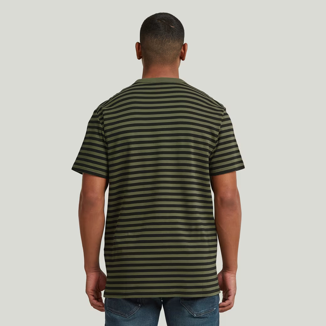 G-Star Raw - Nifous Stripe R Tee - Four Leaf Clover/Dark Black Stripe