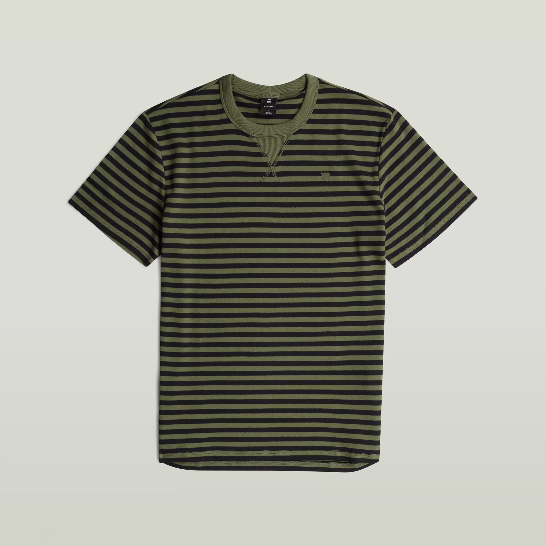 G-Star Raw - Nifous Stripe R Tee - Four Leaf Clover/Dark Black Stripe
