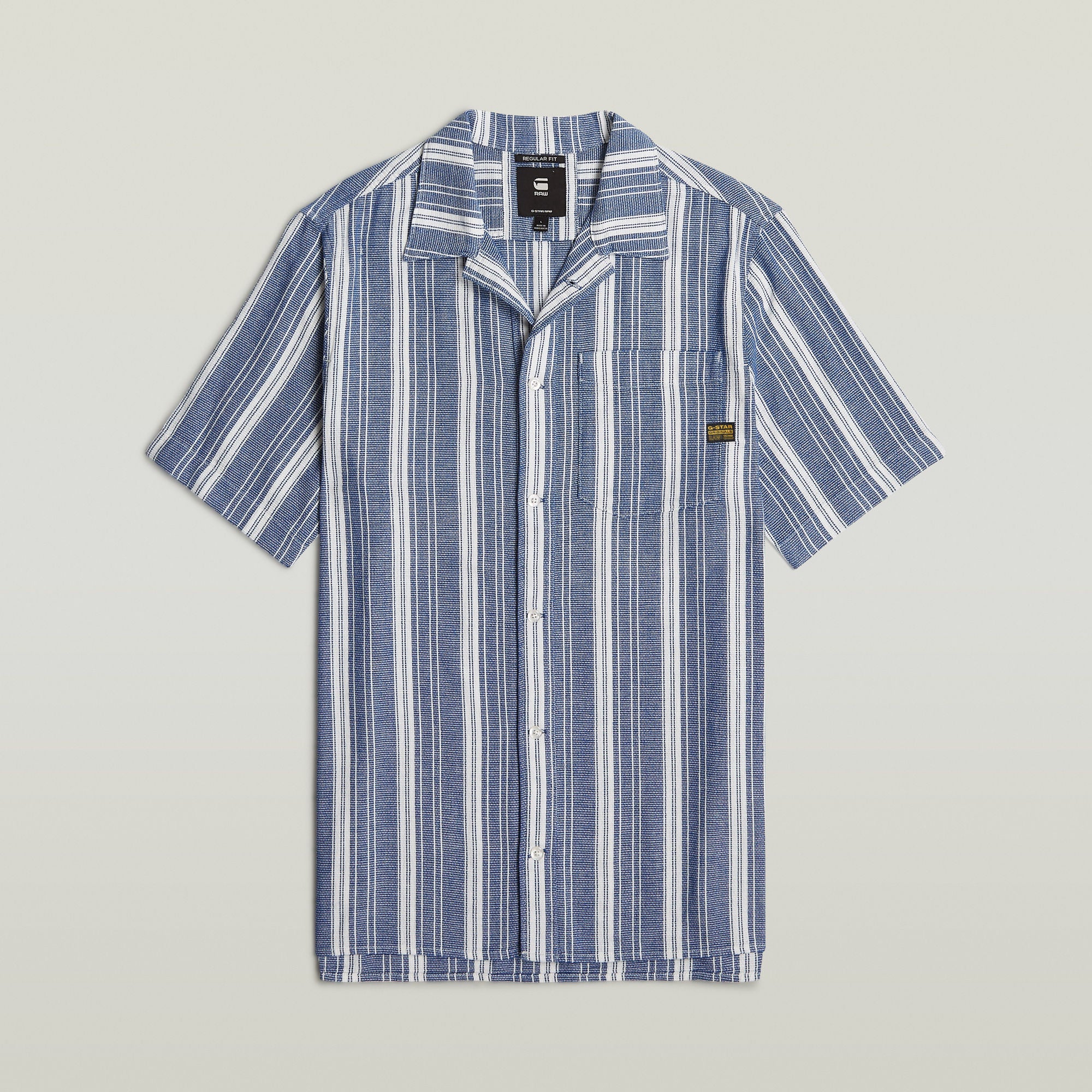 G-Star Raw - One Pocket Regular SS Shirt - Deep Blue Irregular Stripe