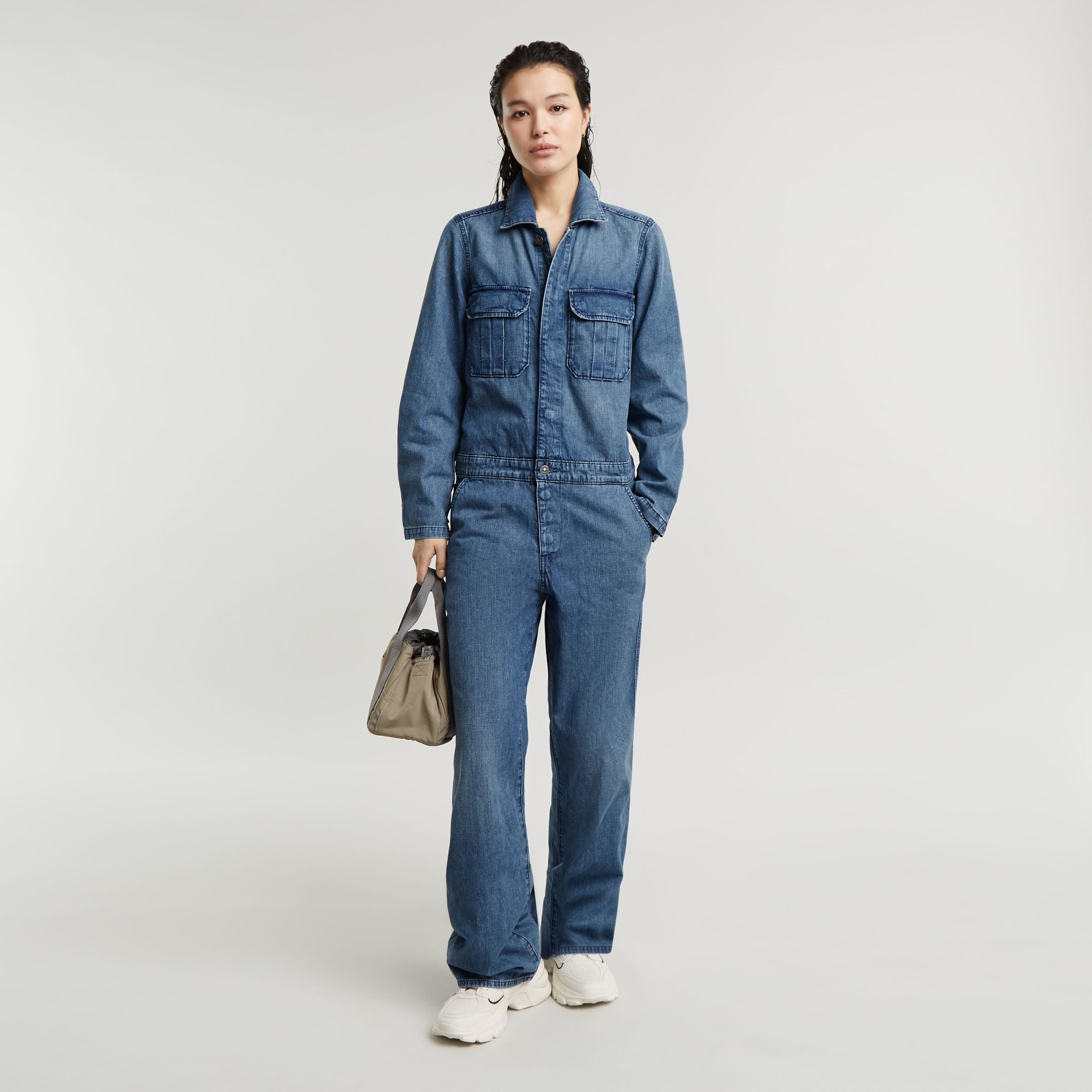 G Star Raw Painter LS Overall Jumpsuit Faded Coastal Waters