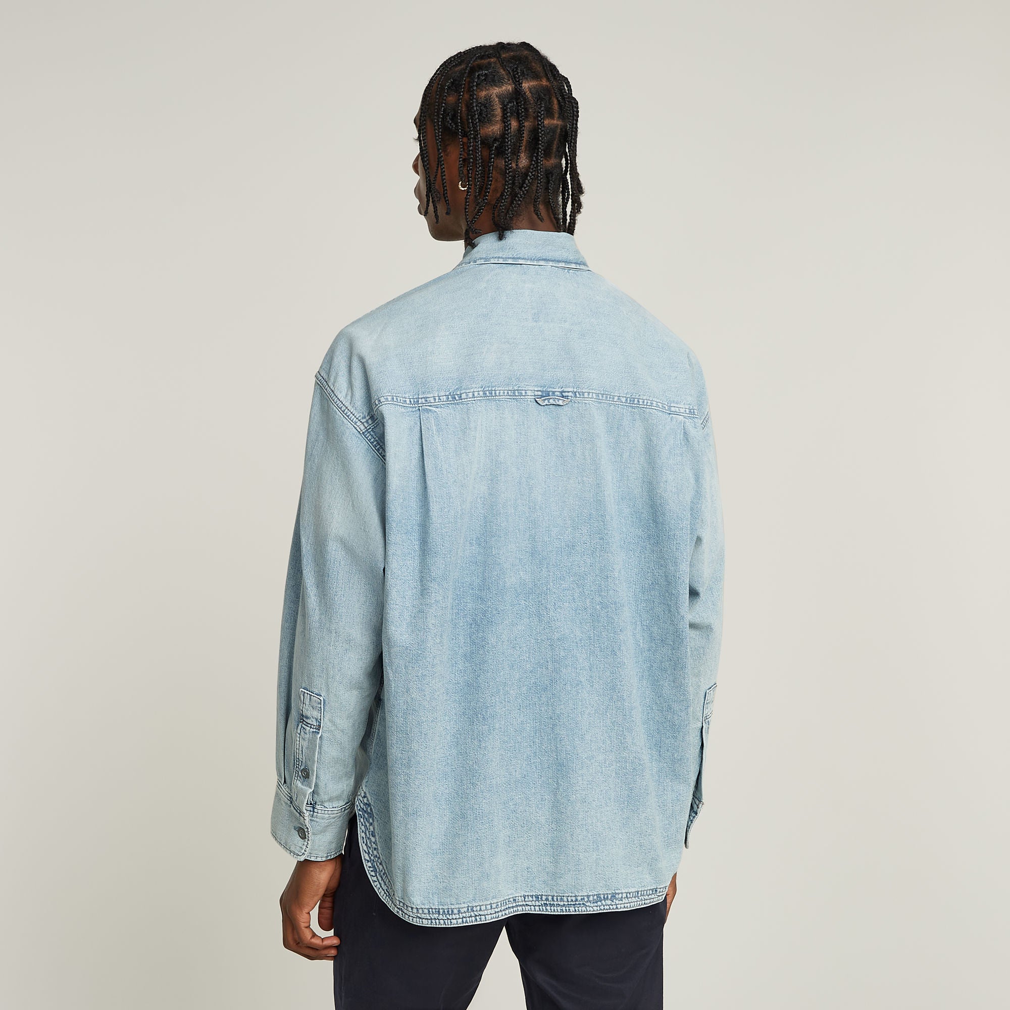 G-Star Raw - Pleated 2-Pocket Boxy LS Shirt - Sun Faded Isles Blue