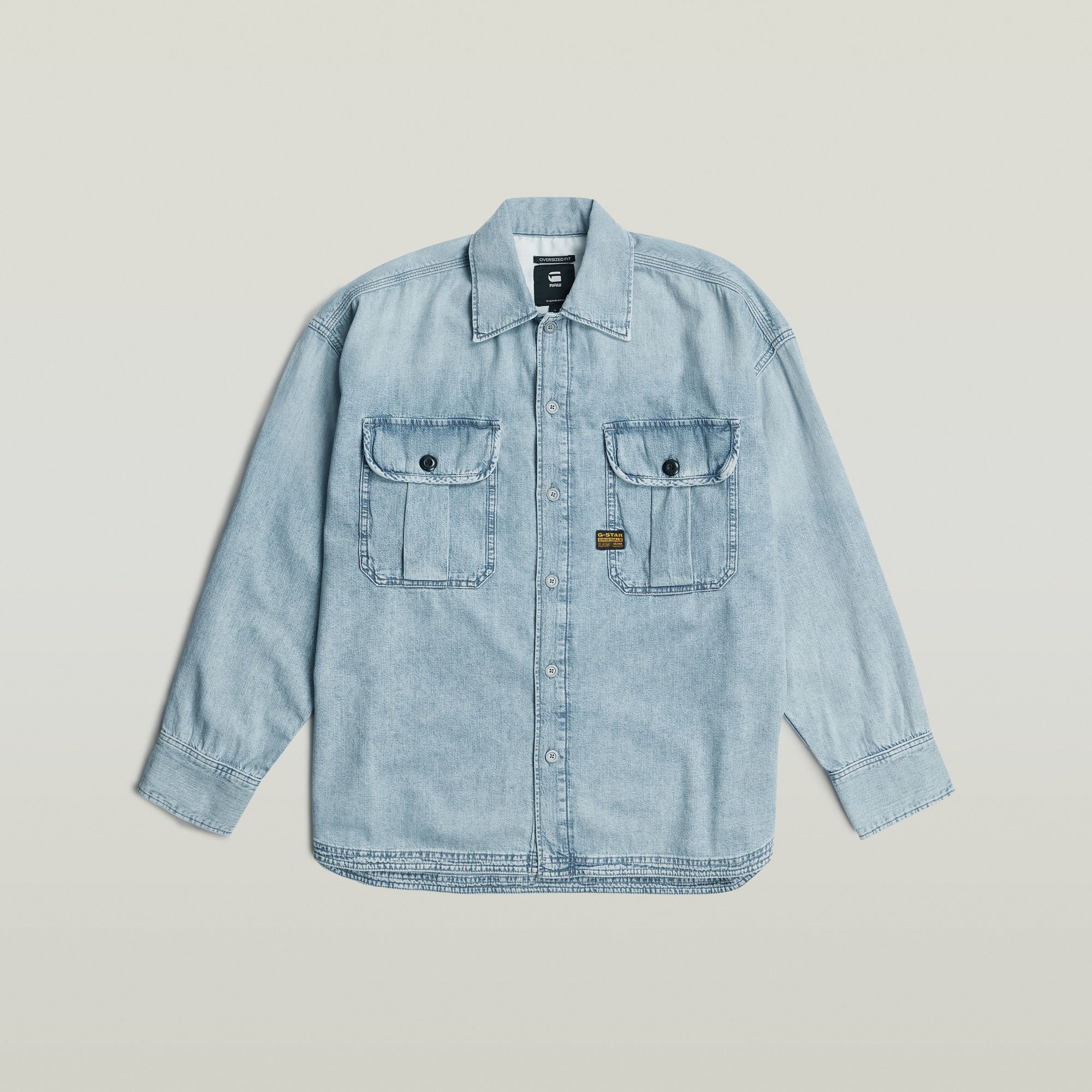 G-Star Raw - Pleated 2-Pocket Boxy LS Shirt - Sun Faded Isles Blue