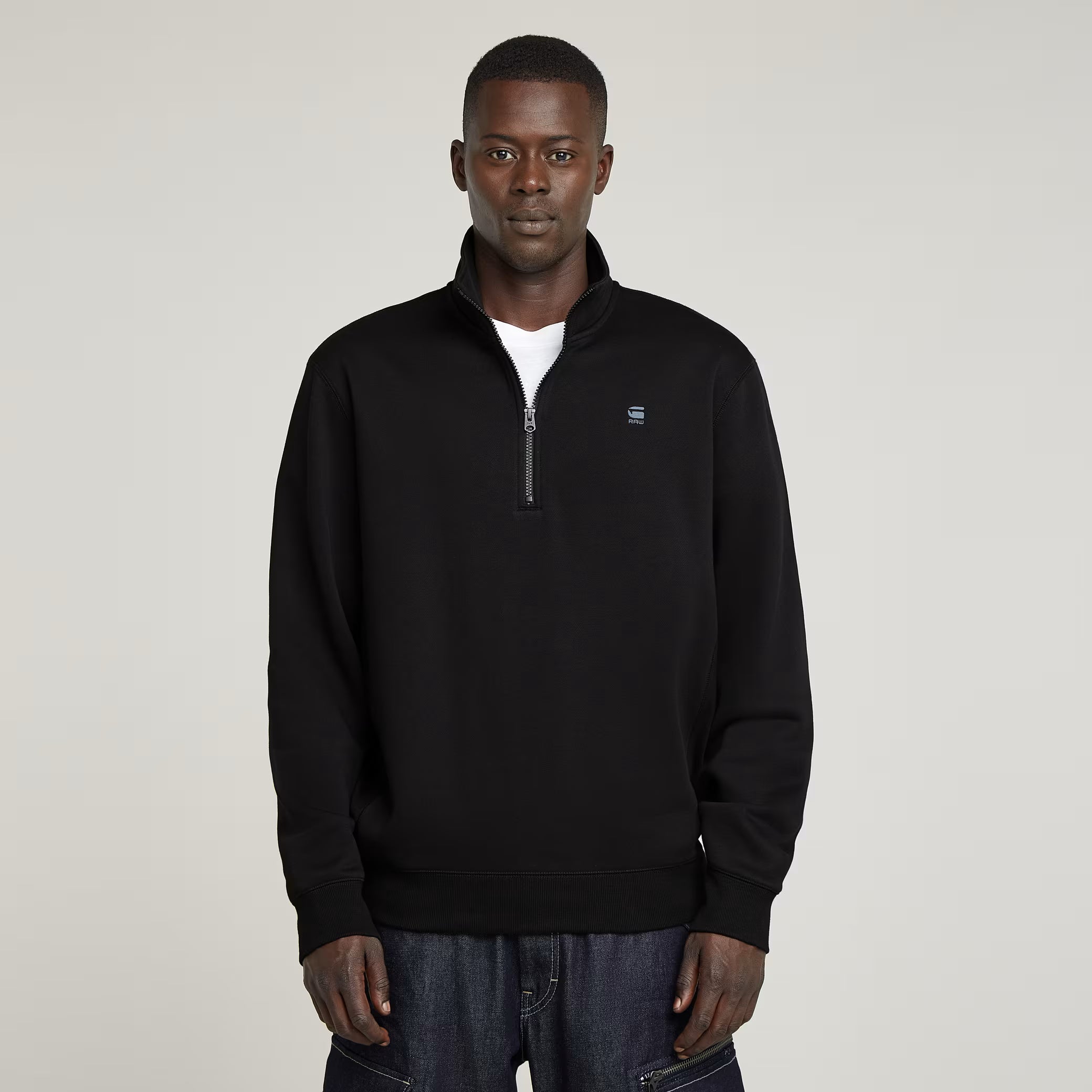 G-Star Raw - Premium Core Half Zip Sweater - Dark Black