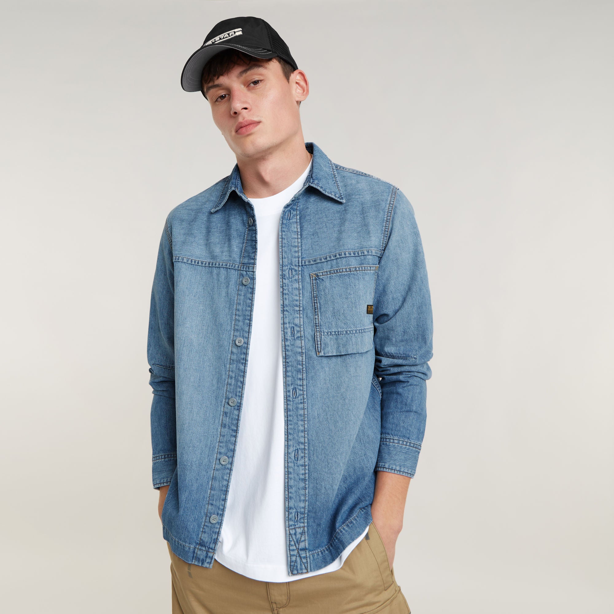 G-Star Raw - 1-Pocket Regular Denim LS Shirt - Sun Faded Thames
