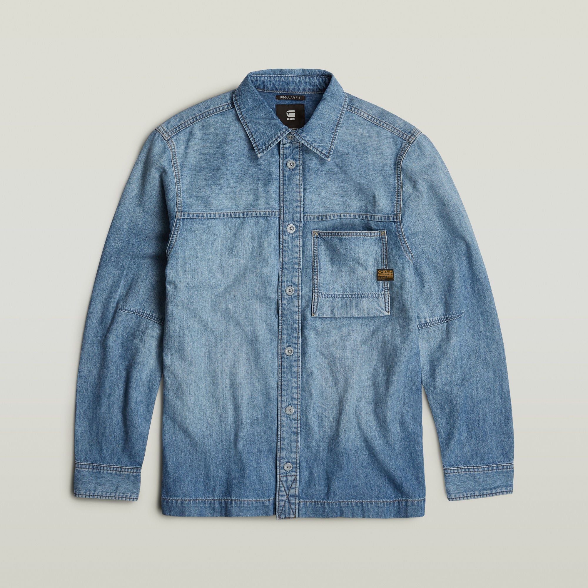 G-Star Raw - 1-Pocket Regular Denim LS Shirt - Sun Faded Thames