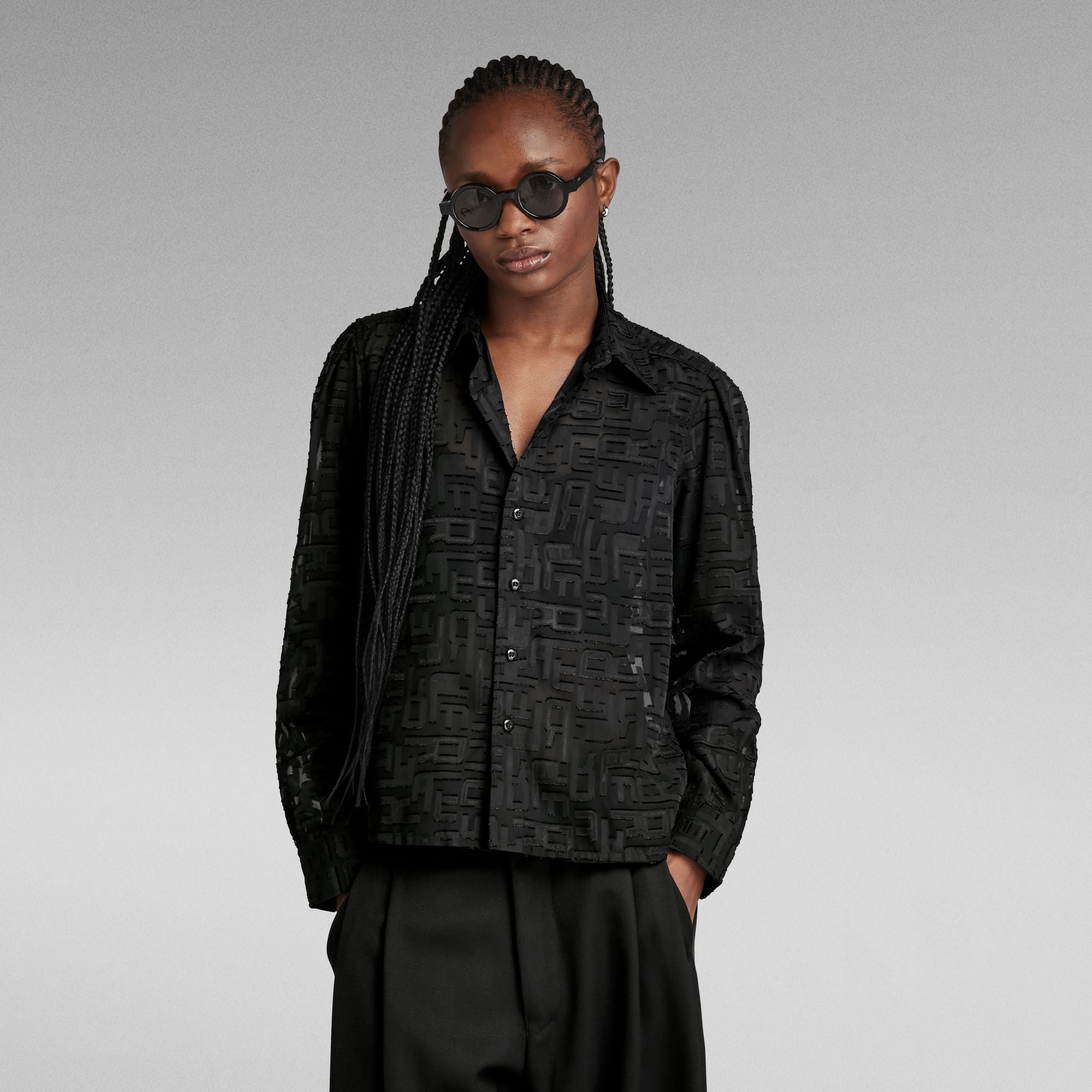 G-Star Raw - Boxy LS Shirt - Dark Black