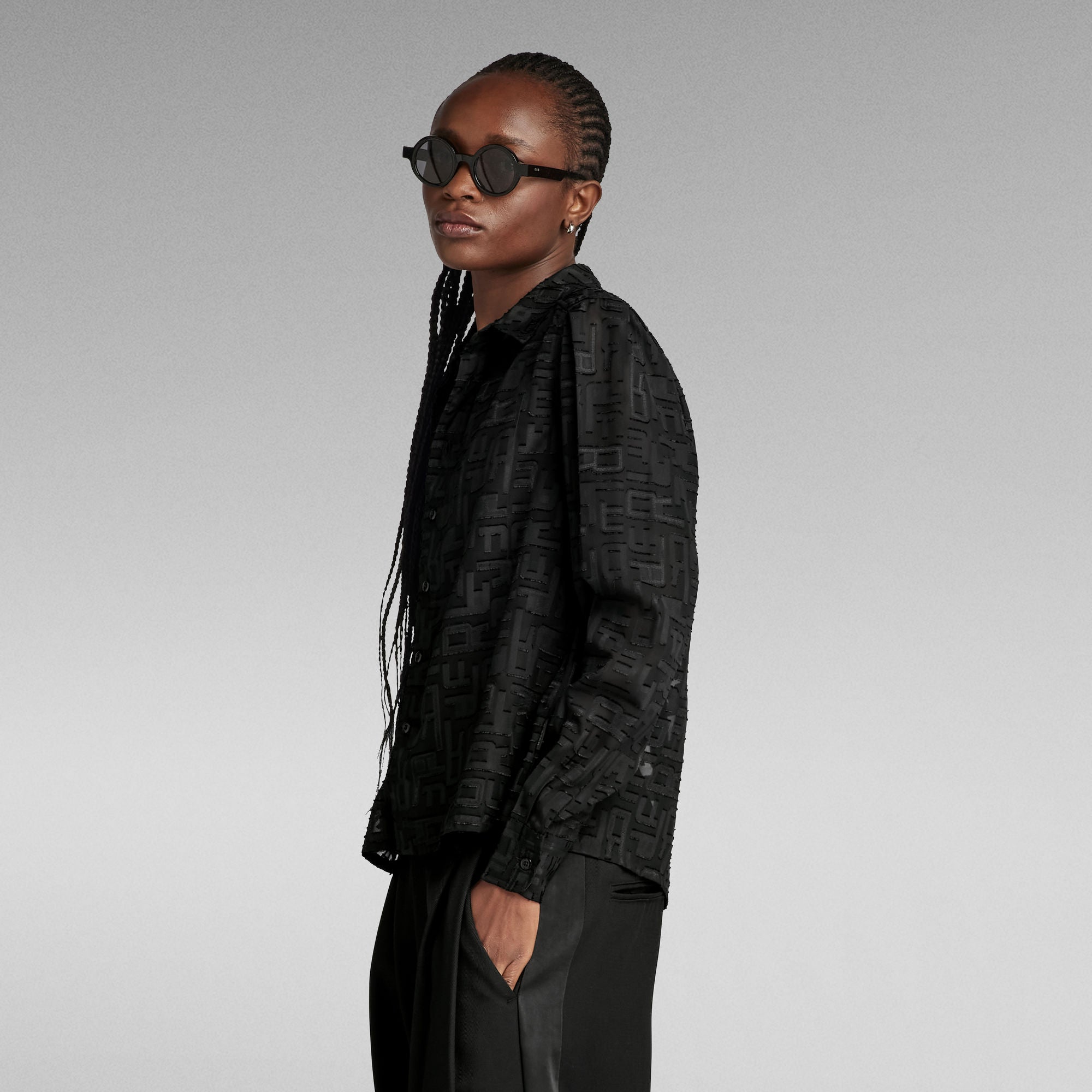 G-Star Raw - Boxy LS Shirt - Dark Black