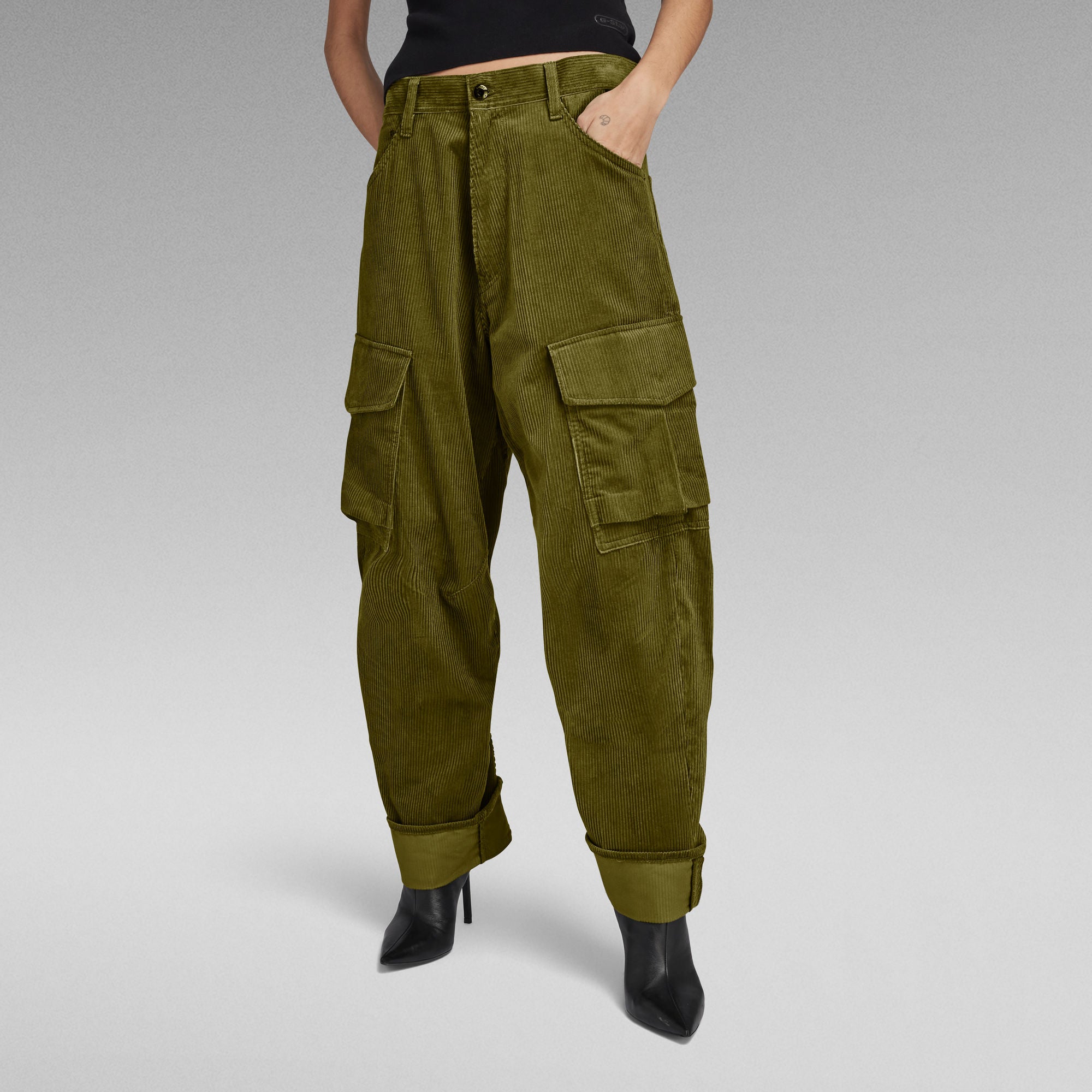G-Star Raw - Cargo Cord 3D Boyfriend Pant - Dark Olive