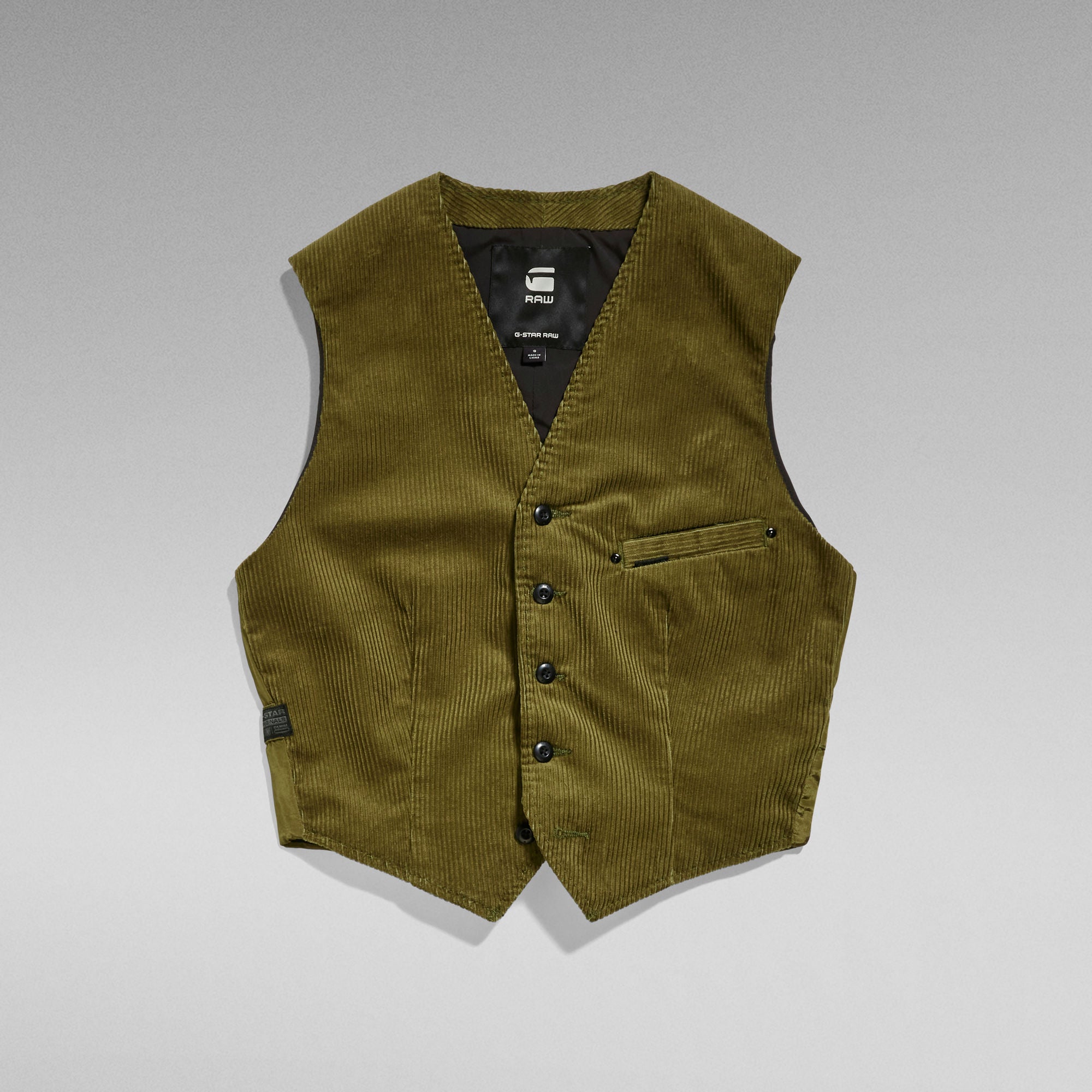 G-Star Raw - Cord Waistcoat Sleeveless - Dark Olive