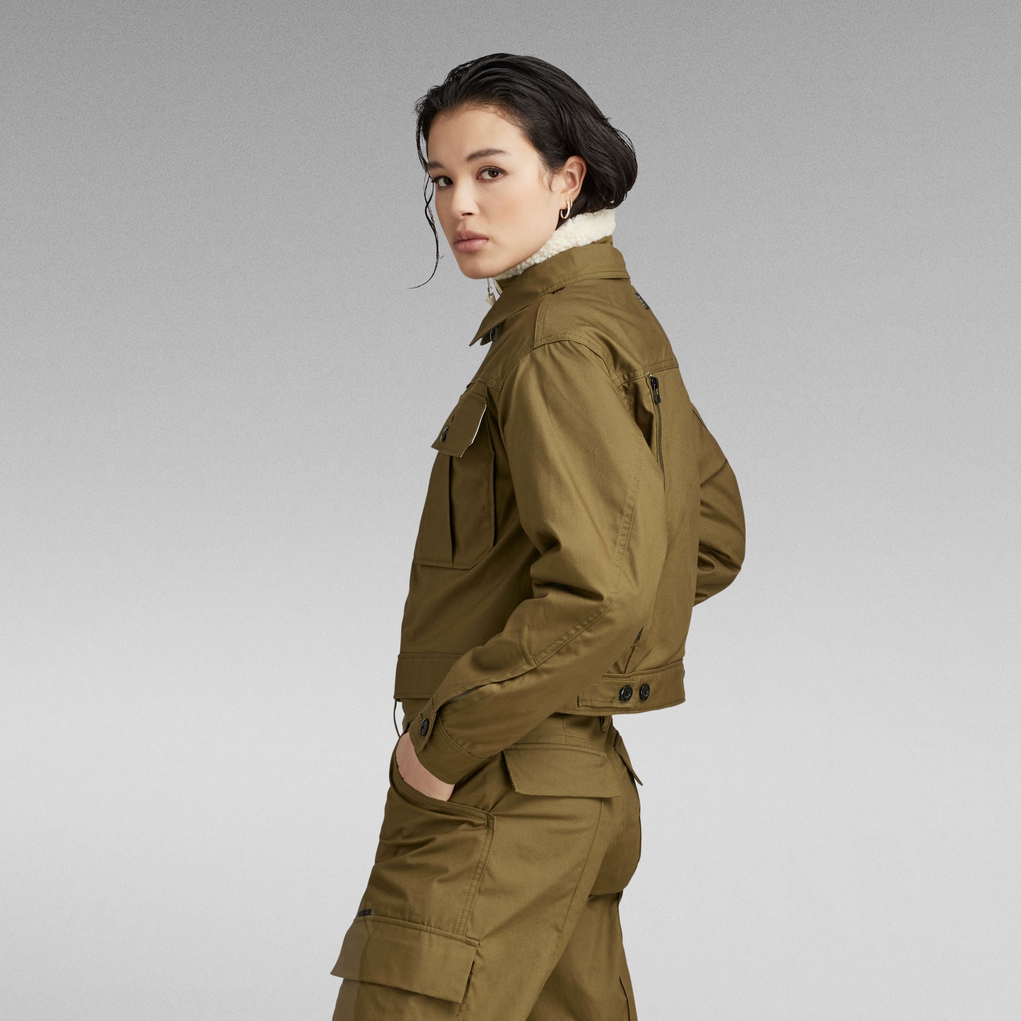 G-Star Raw - Cropped Hunter Jacket - Dark Olive