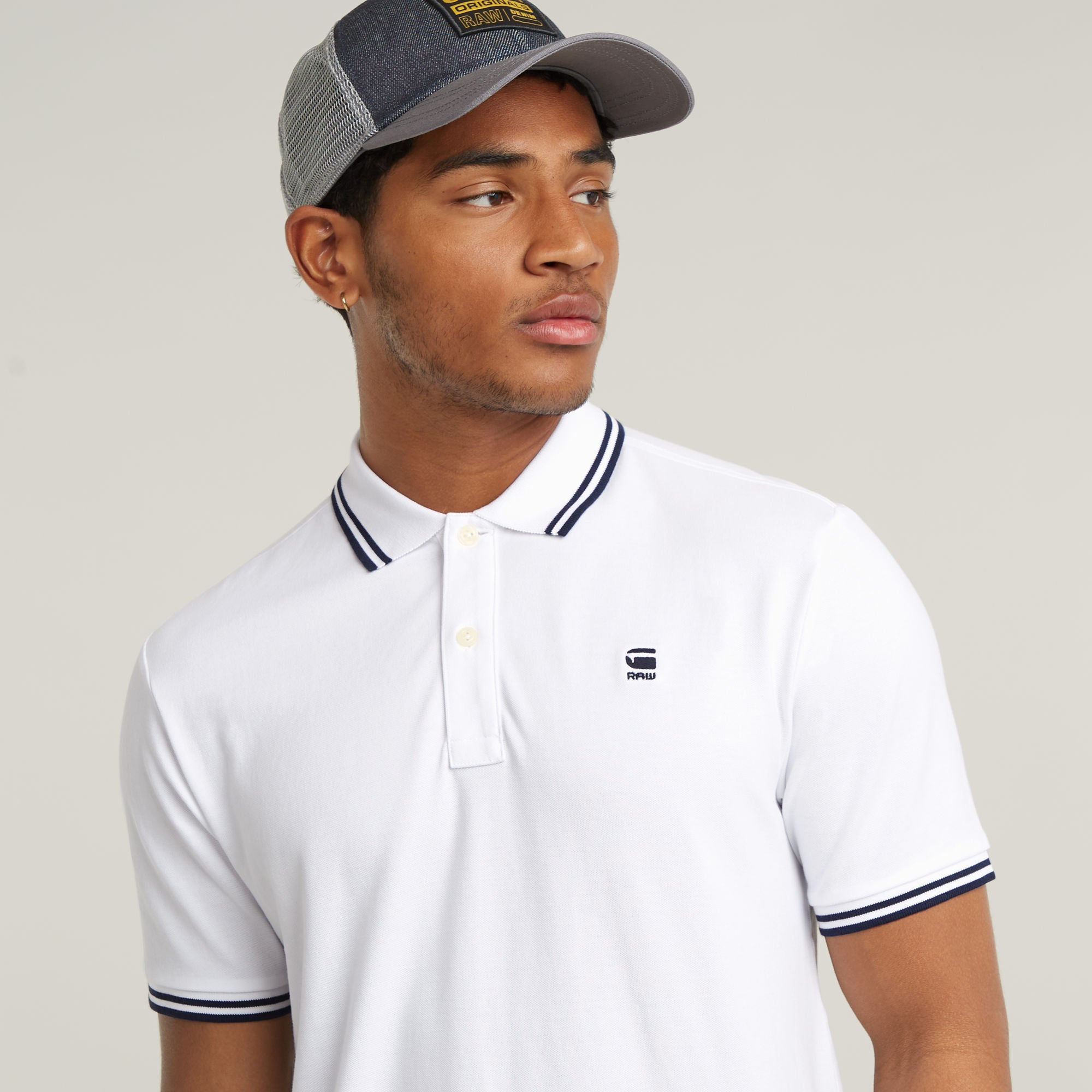 G-Star Raw - Dunda Slim Stripe SS Polo - White