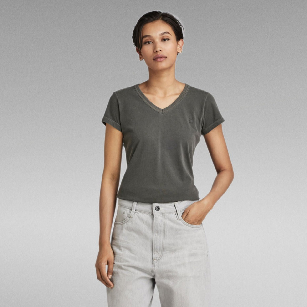 G-Star Raw - Eyben Slim V-Neck Tee - Raven GD