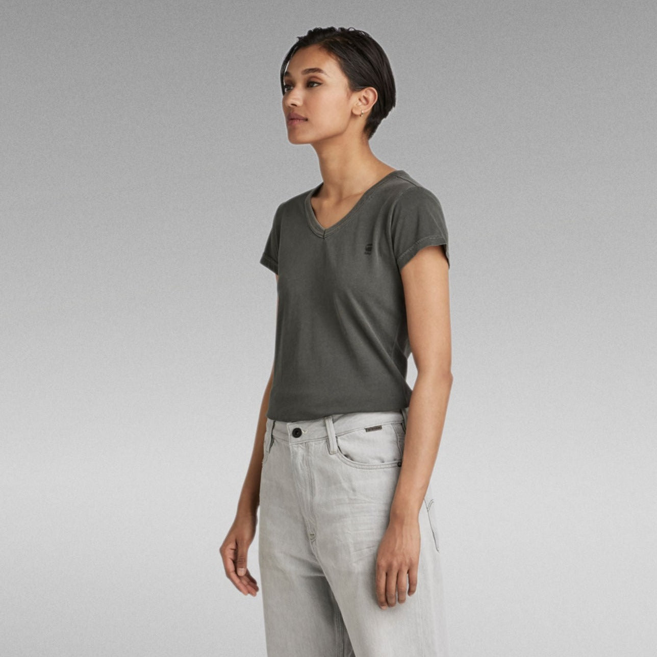 G-Star Raw - Eyben Slim V-Neck Tee - Raven GD