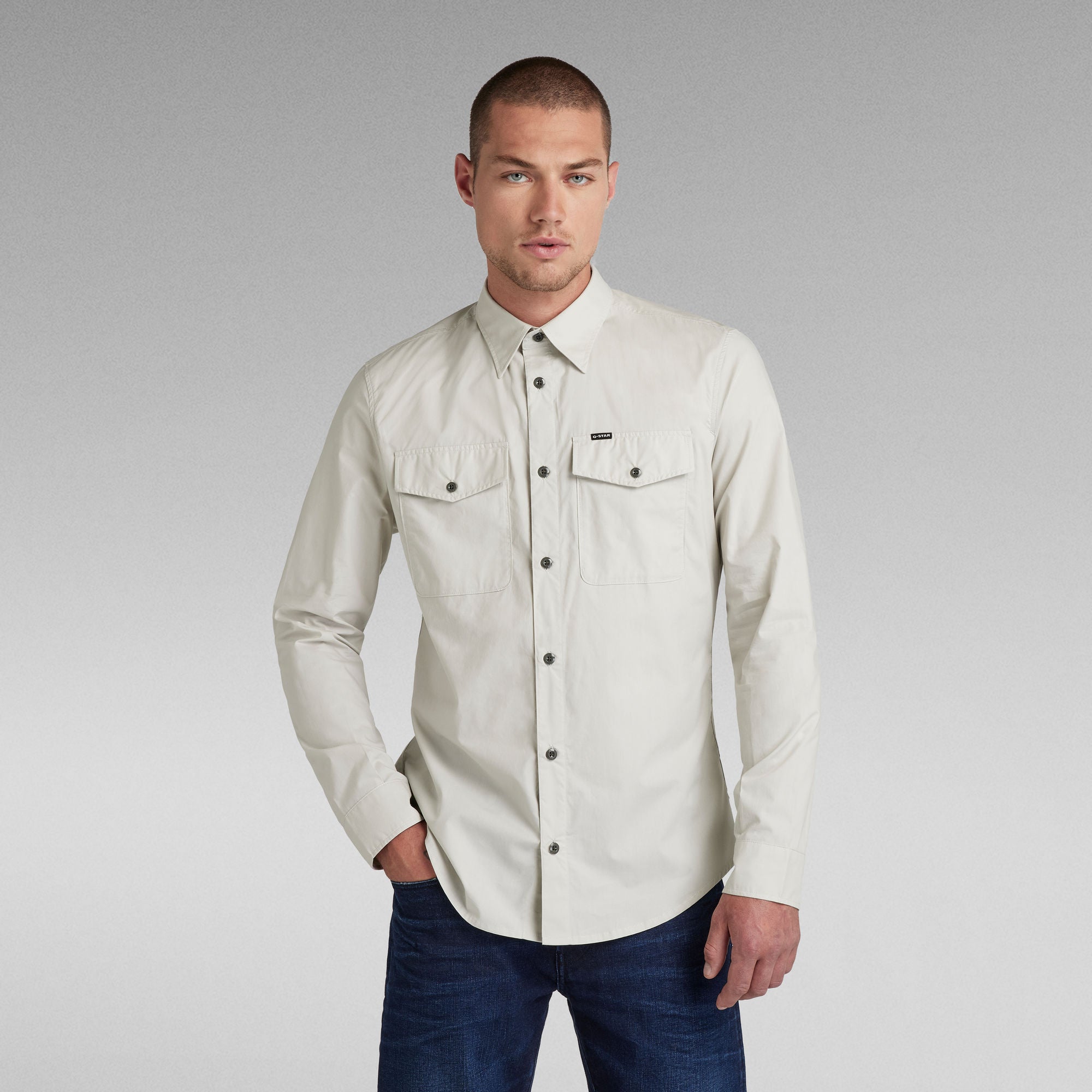 G-Star Raw - Marine Slim LS Shirt - Oyster Blue