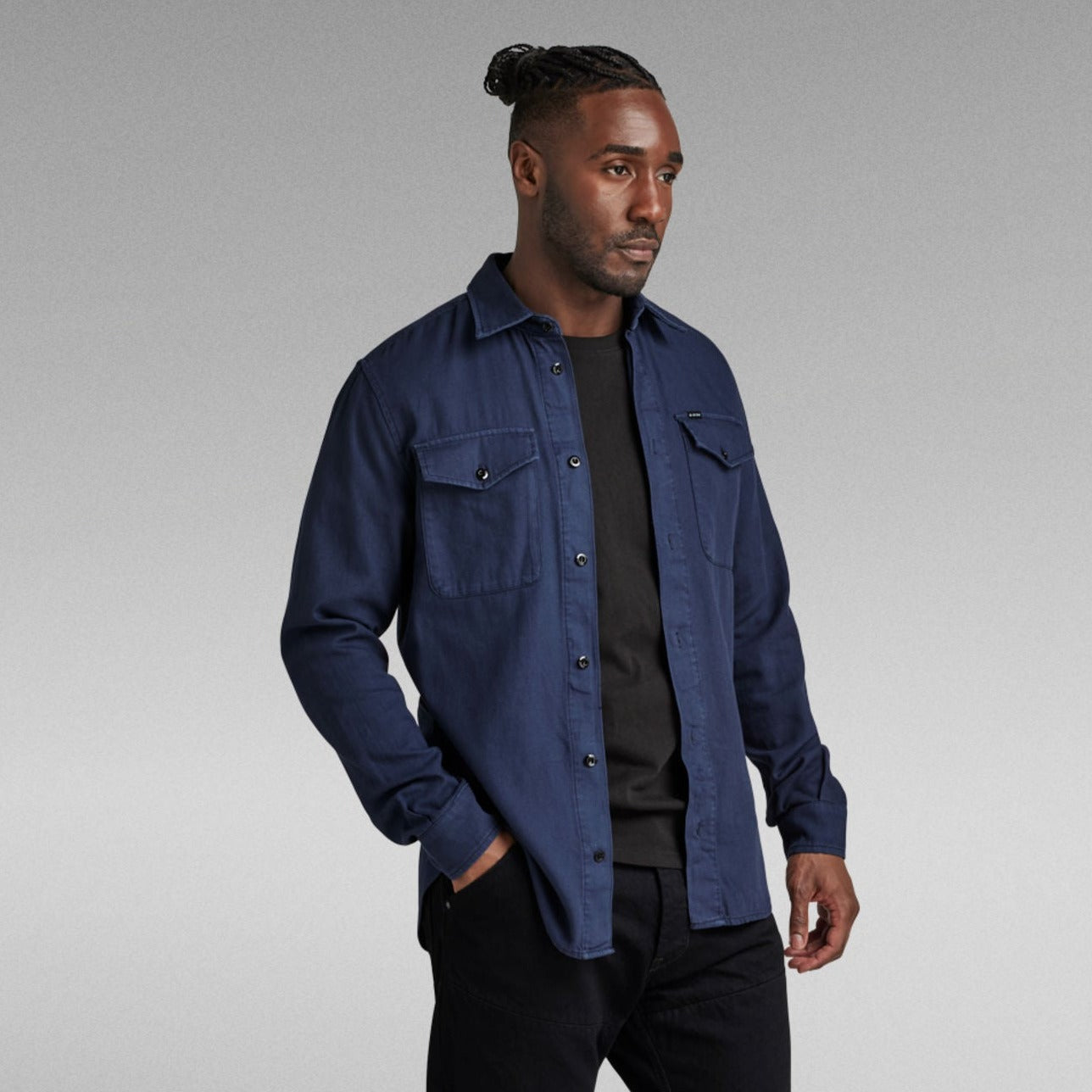 G-Star Raw - Marine Slim LS Shirt - Sartho Blue GD